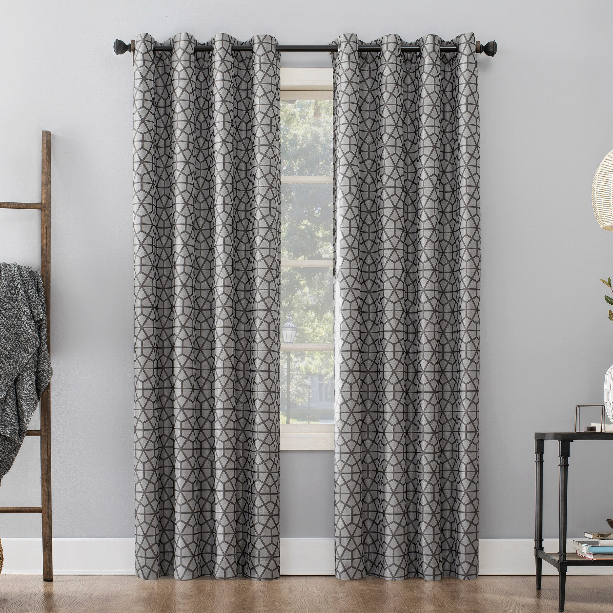 Sun Zero 55853 63-Inches Charcoal/Gray Blackout Standard lined Grommet Single curtain panel