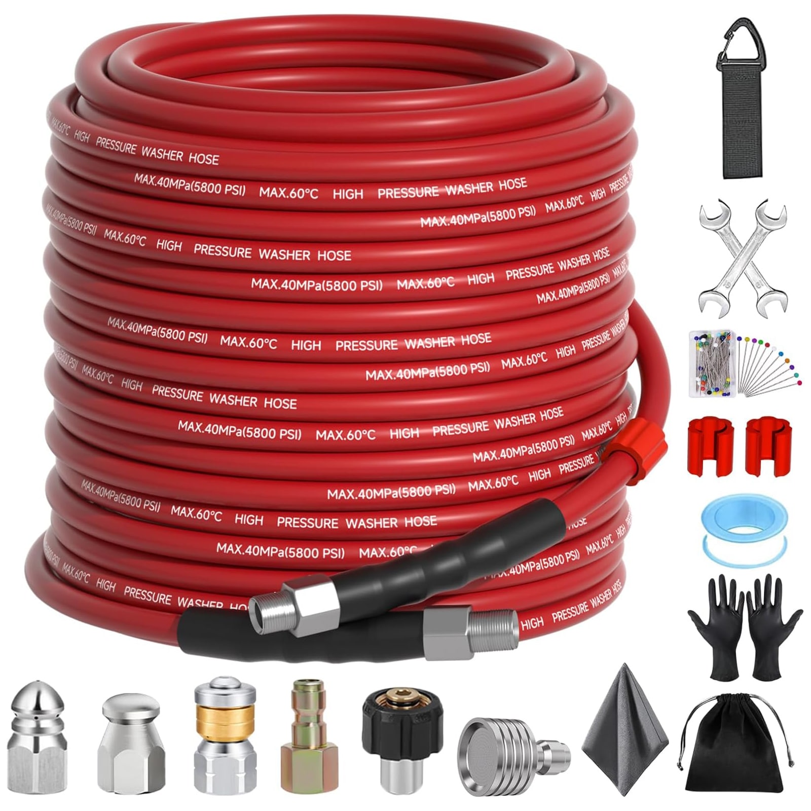 Misopily Sewer Jetter Kit 100FT for Pressure Washer 5800 PSI 1 Set
