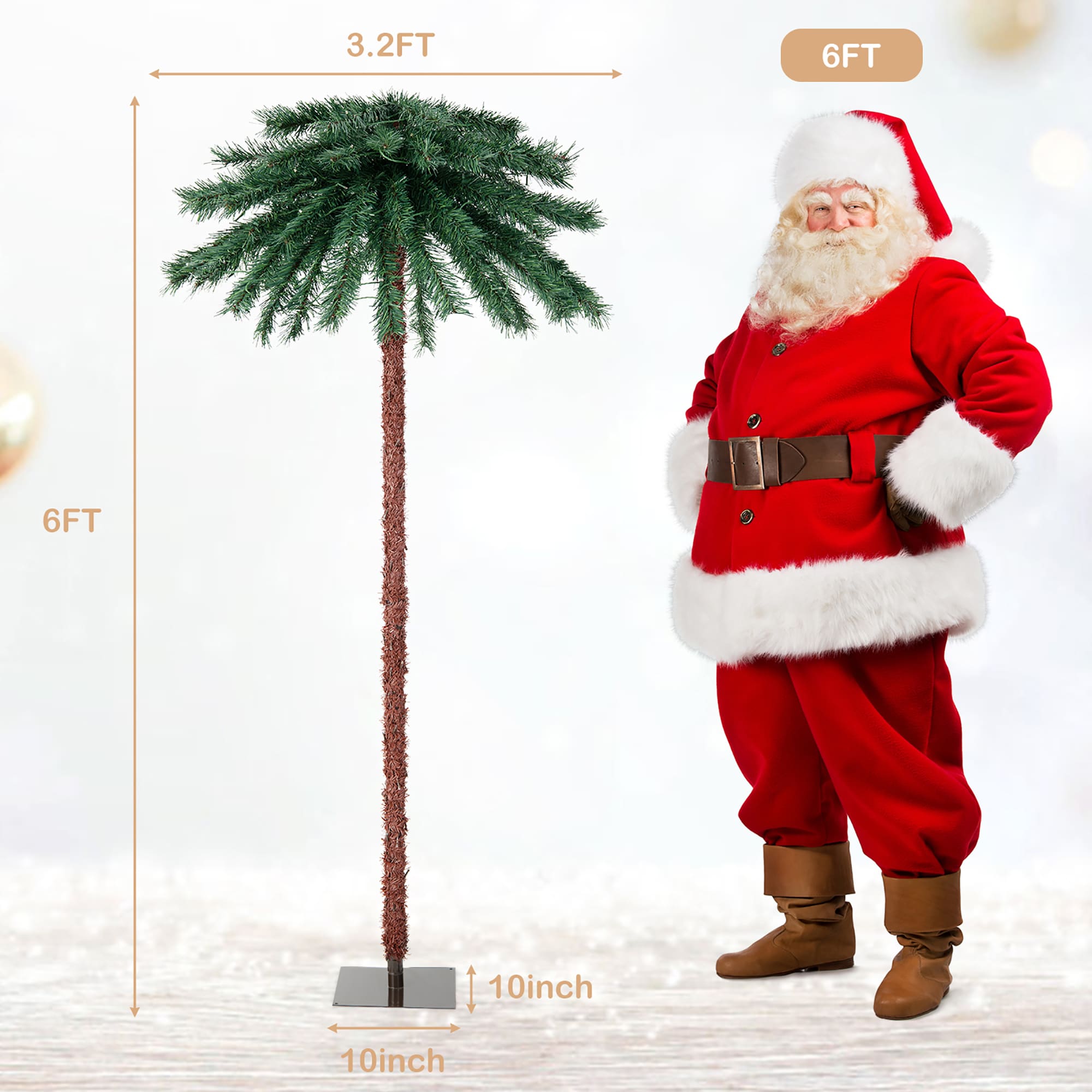 Goplus 6-ft Pre-lit Slim Artificial Christmas Tree with LED Lights in ...