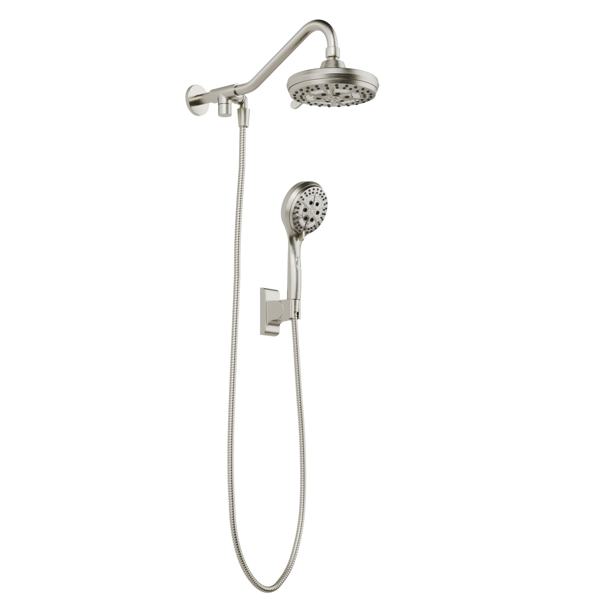 PULSE 1053-BN 2 -Spray Brushed Nickel 7-in Round Dual/Combo Rain Shower Head 1.8 GPM