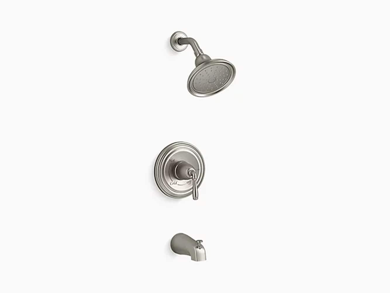 KOHLER K-TS395-4G-BN Rite-Temp Vibrant Brushed Nickel 1-handle Single function 7-Inches Round Bathtub and shower Faucet