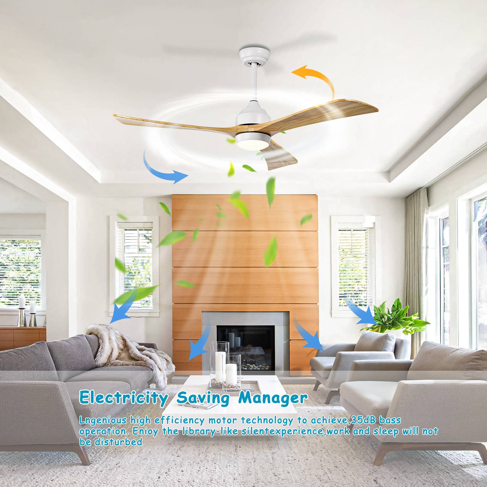 WELLFOR TTC50488BK Ceiling-Fans - View #2