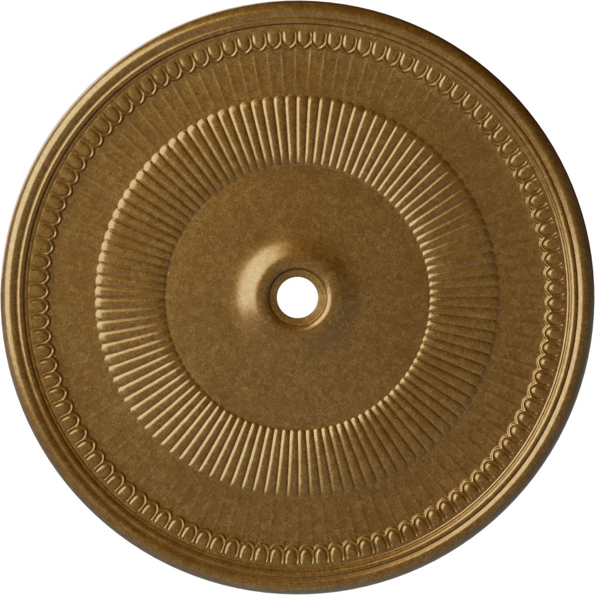 Ekena Millwork CM51NEPAS Nevio 51.125-in W x 51.125-in L Painted Pale Gold Polyurethane Whole Ceiling Medallion