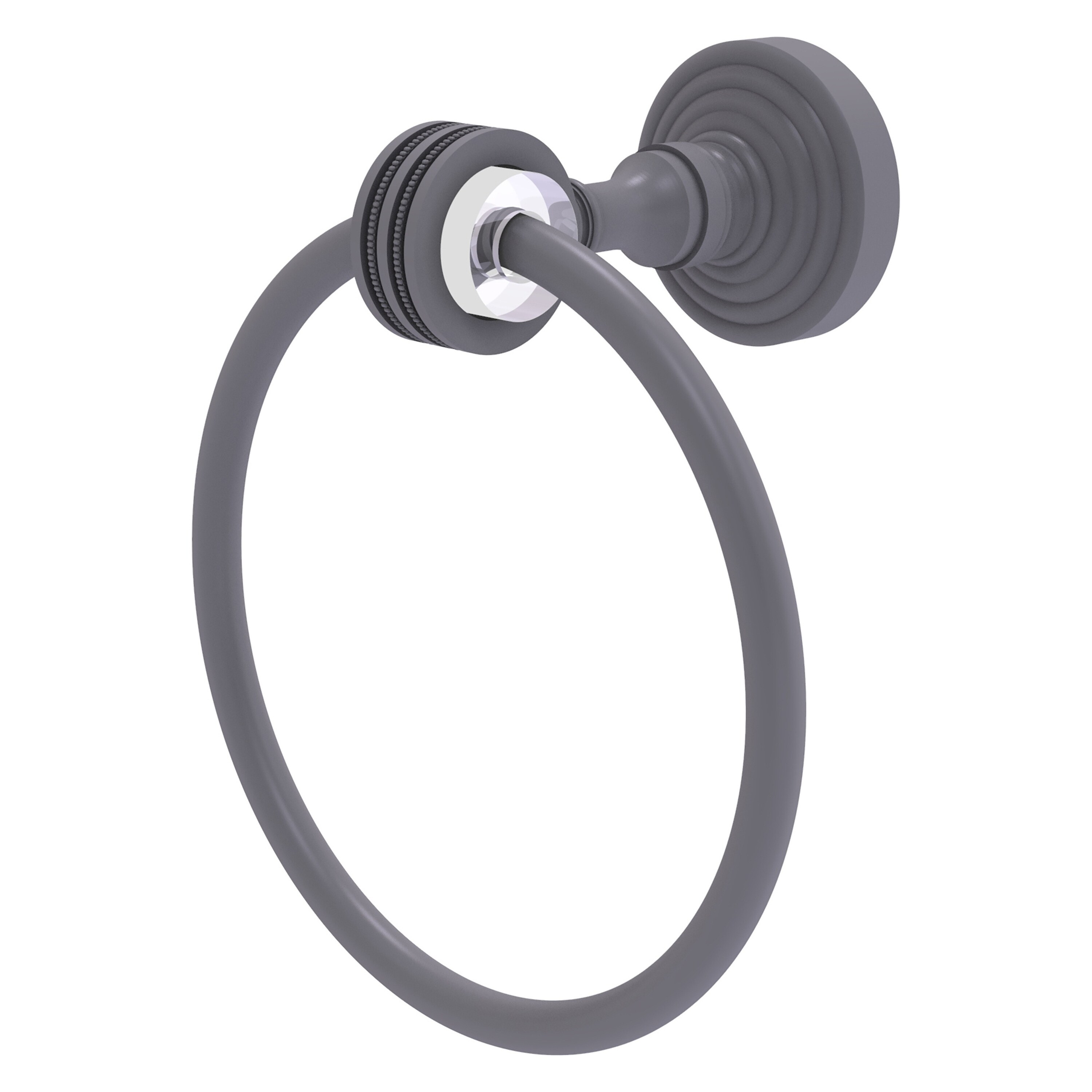 Allied Brass PG-16D-GYM Pacific Grove Matte Gray Wall mount Single Towel Ring