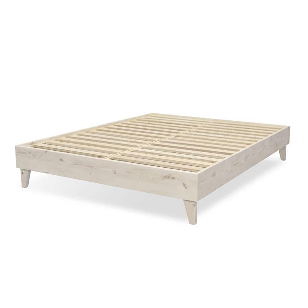 Eluxury White California King Bed Frame, Cal King Platform Bed Frame Wood Slats