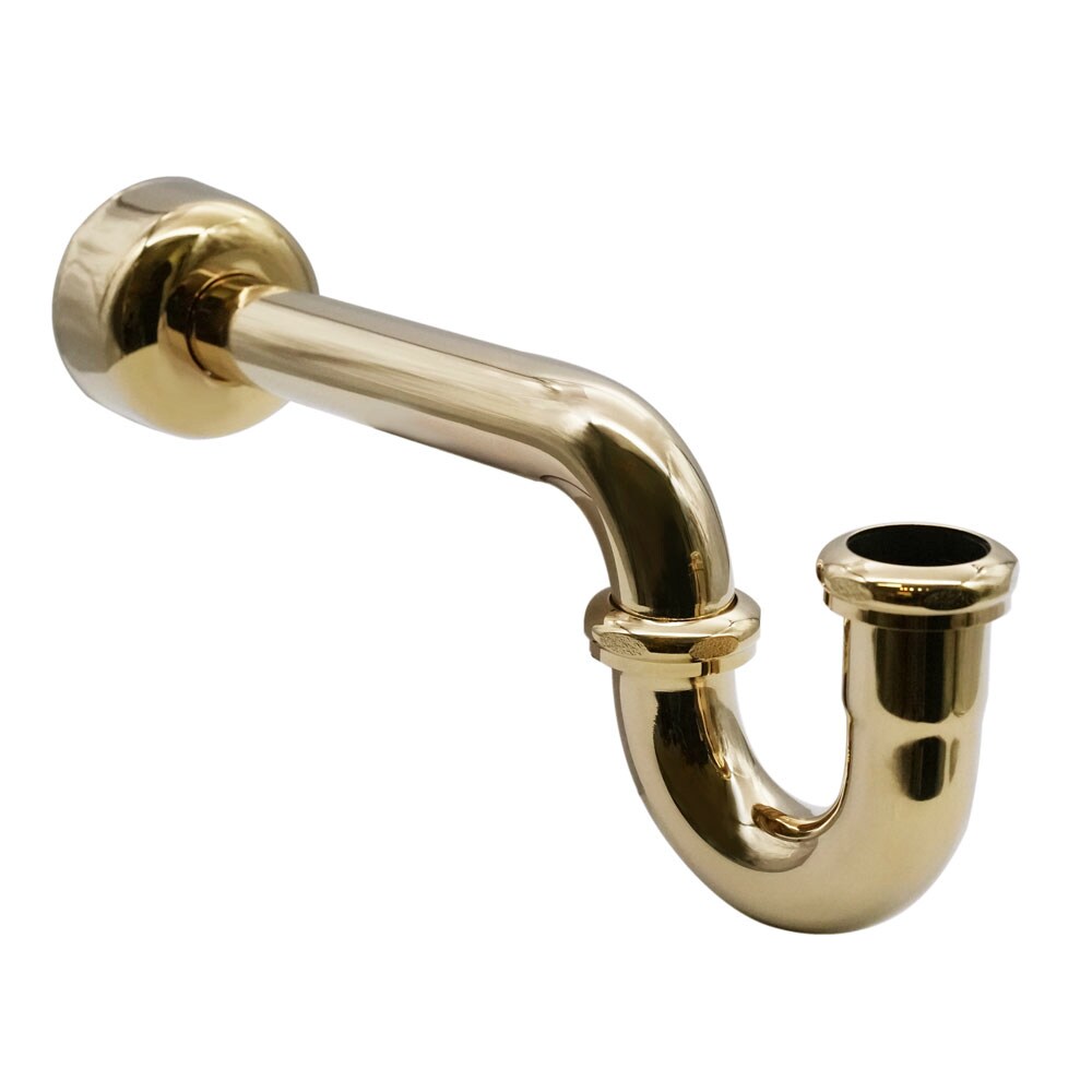 WESTBRASS Brass P-Trap 1-1/2-in Polished Brass Trap with Flange and ...