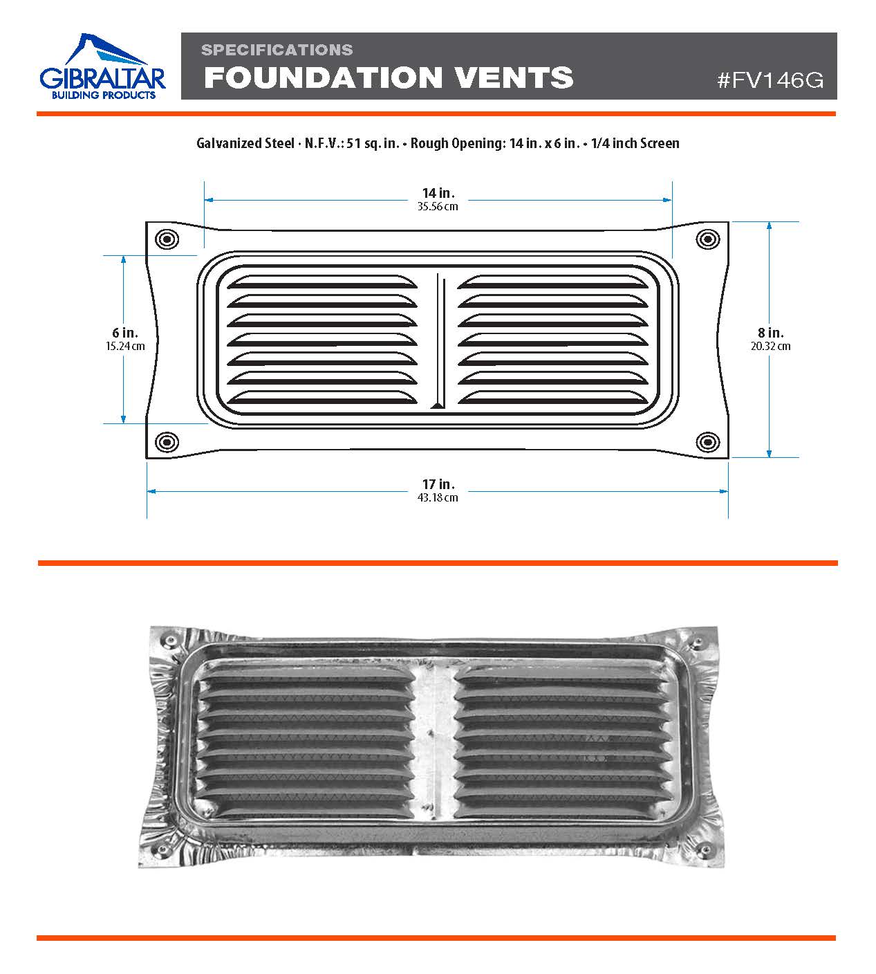 Gibraltar Building Products FV146G Foundation-Vents - View #3