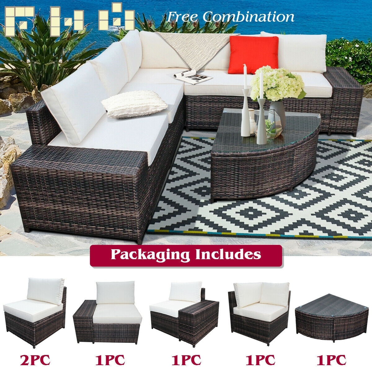 Forclover HBV-HW664WH Patio-Sofas-Daybeds - View #5