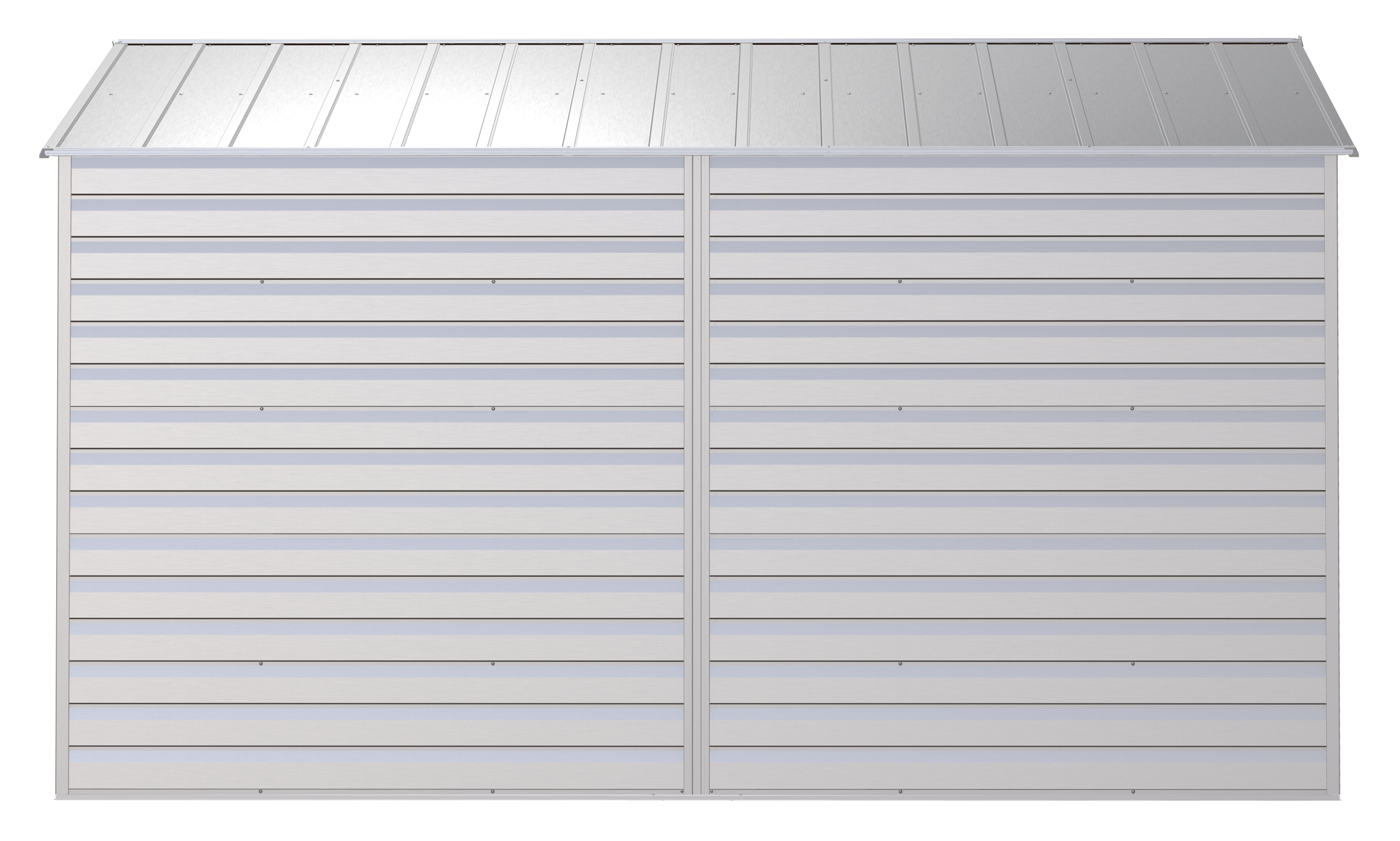 Flute Grey 10' x 12' Galvanized Steel Peak Roof Storage Shed