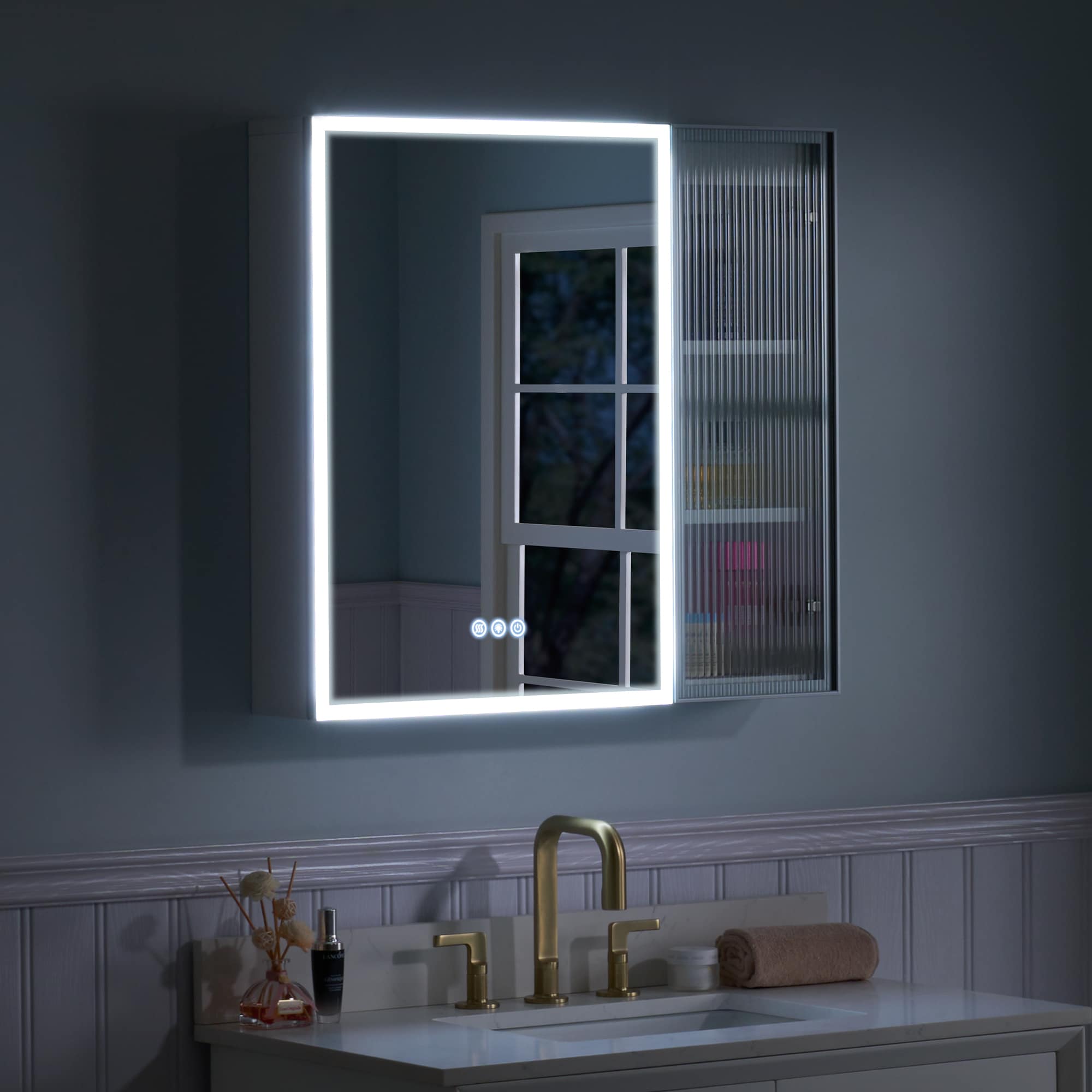 Artforma - Smart LED Illuminated Mirror Medicine Cabinet - L27 Sarah 39,4  x 28,3