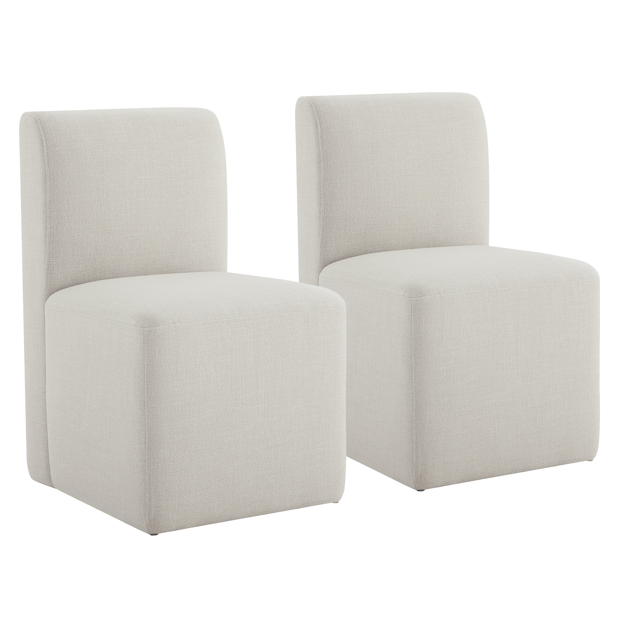 Circle 55 LWSY2179-C0200311T Idina Linen Fabric Side Chair with Casters (Set of 2)