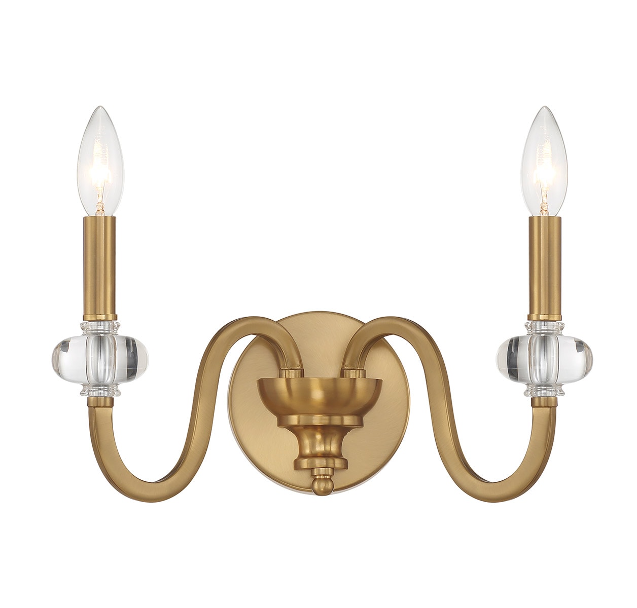 Savoy House 9-5800-2-322 Bergdorf 14-in W 2 -Light Antique Brass Wall Sconce