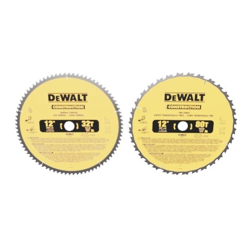 DEWALT Construction 2-Pack 12-in Set-Tooth Segmented Carbide Miter/Table Saw Blade Set DEWALT Construction 2-Pack 12-in Set-Tooth Segmented Carbide Miter/Table Saw Blade Set