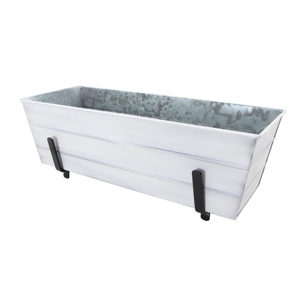 Minuteman International C20W-K6 8.75-in W Medium White Metal Contemporary/Modern Indoor/Outdoor Window box with Drainage Holes Stand Included