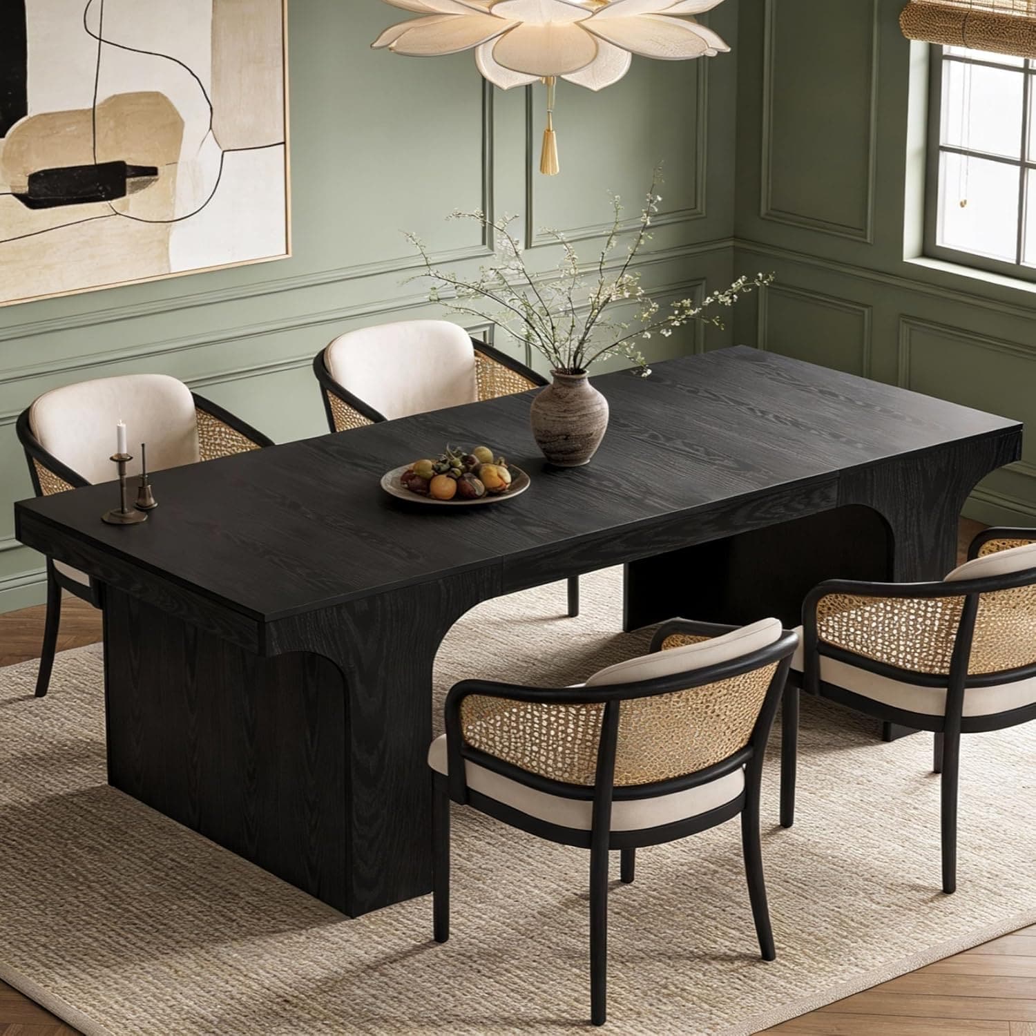 Tribesigns Black Farmhouse Rectangle Dining Table 70.9 L x 29.5 H