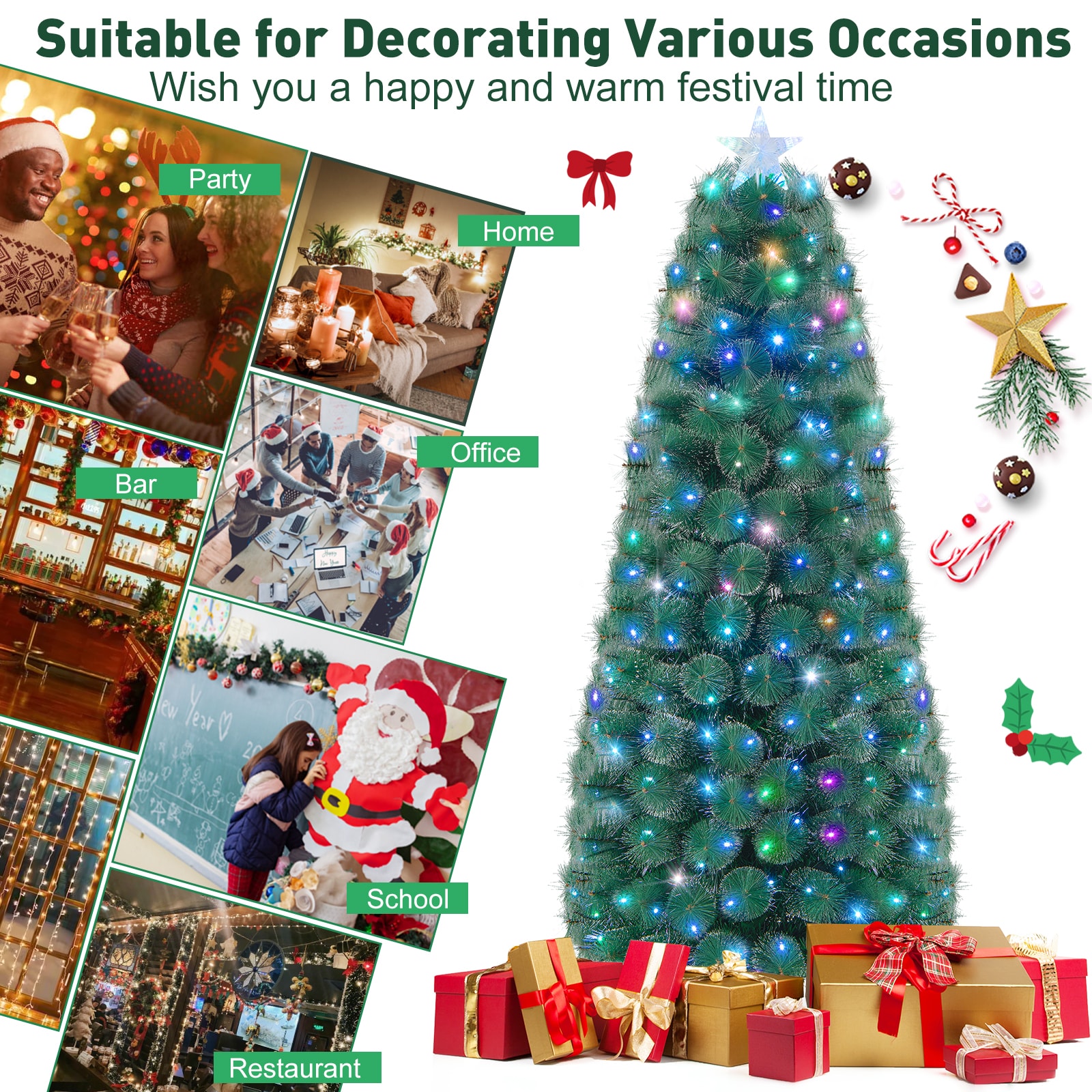 WELLFOR CM-HGY-22782US Artificial-Christmas-Trees - View #8