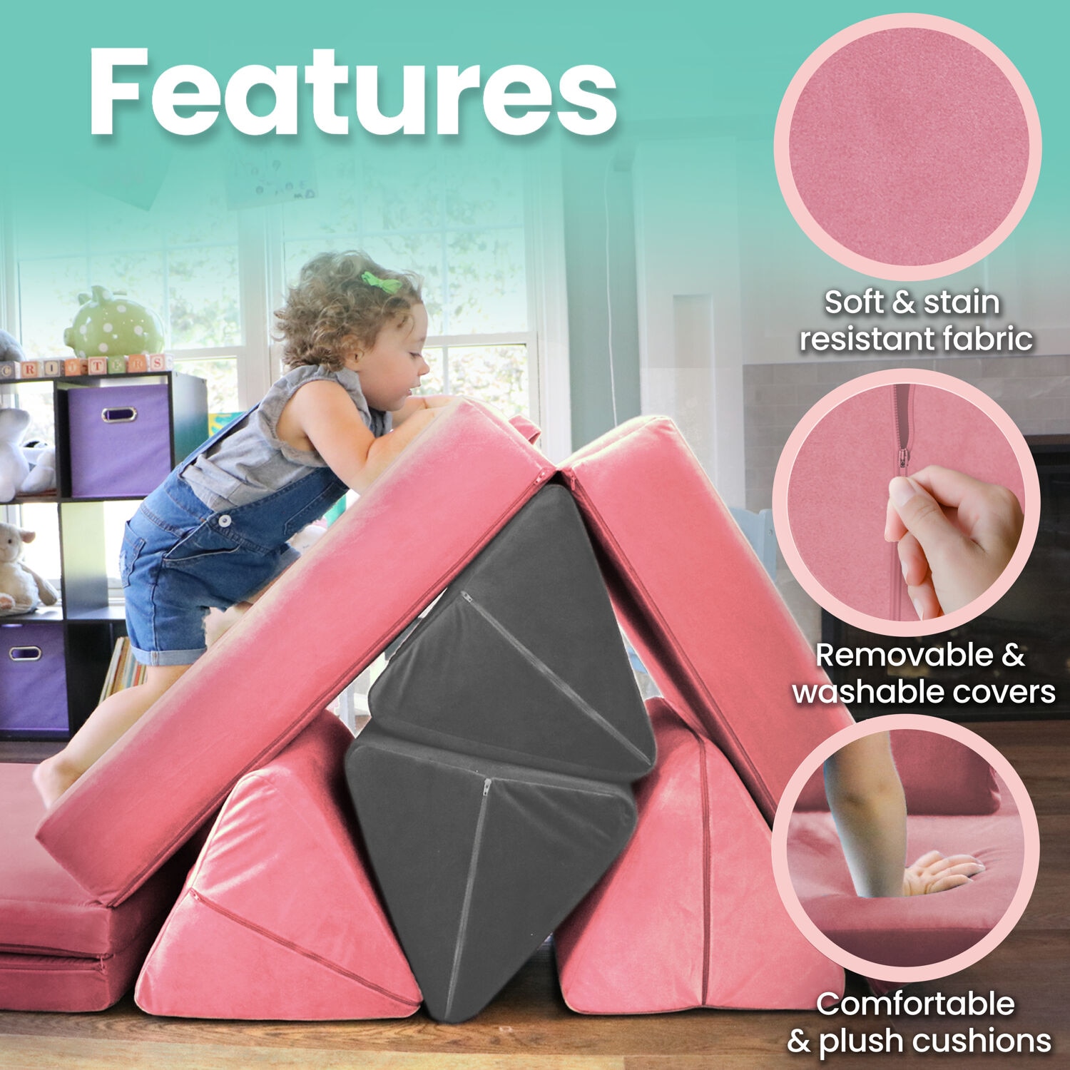 Critter Sitters CSLILLOUNGER-PINK Kids-Chairs - View #4