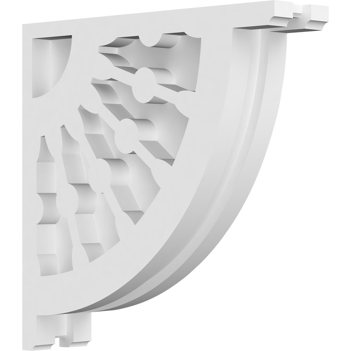 Ekena Millwork CORP01X08X08CW 1.875-in x 8-in x 8-in Classic wagon wheel Unfinished White PVC Paintable Corbel