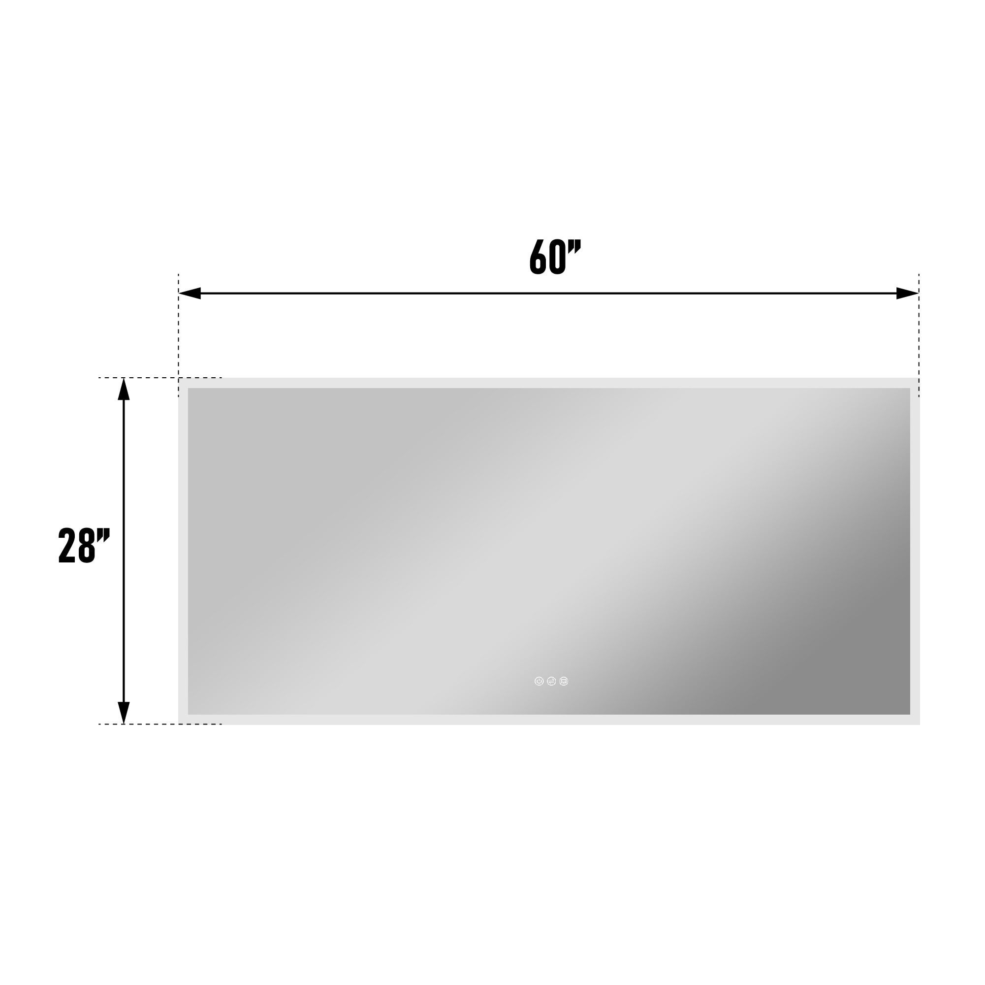 Forclover 60-in x 28-in Frameless Rectangle Dimmable Lighted Fog Free ...