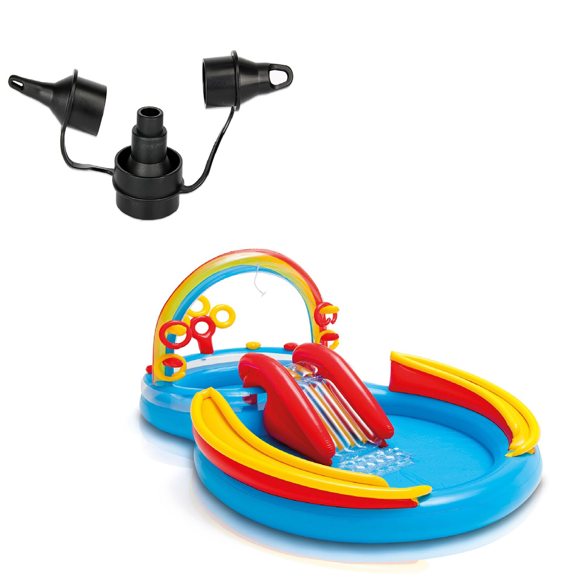 Intex 174653 66639E + 57453EP 117-in L x 75.6-in W Multicolor Rectangle Kiddie Pool