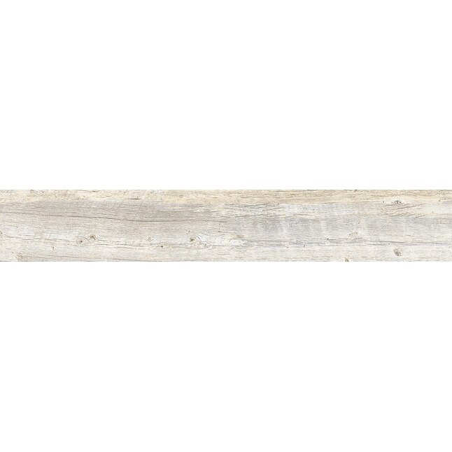 Style Selections Natural Timber Whitewash 6-in x 36-in Glazed Porcelain ...