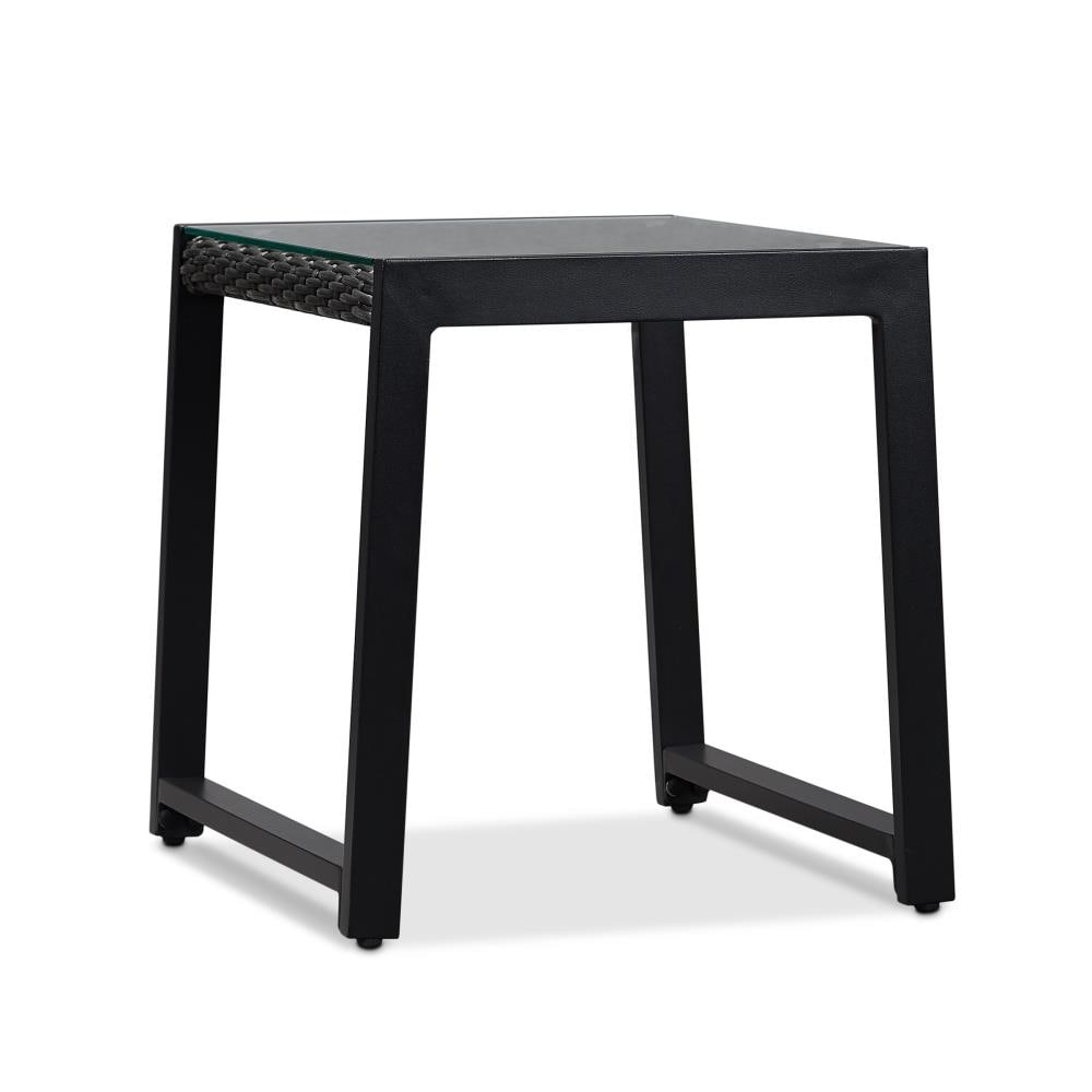 Real Flame 9706-BK Calvin Square Wicker Outdoor End Table 19.375-in W x 20-in L