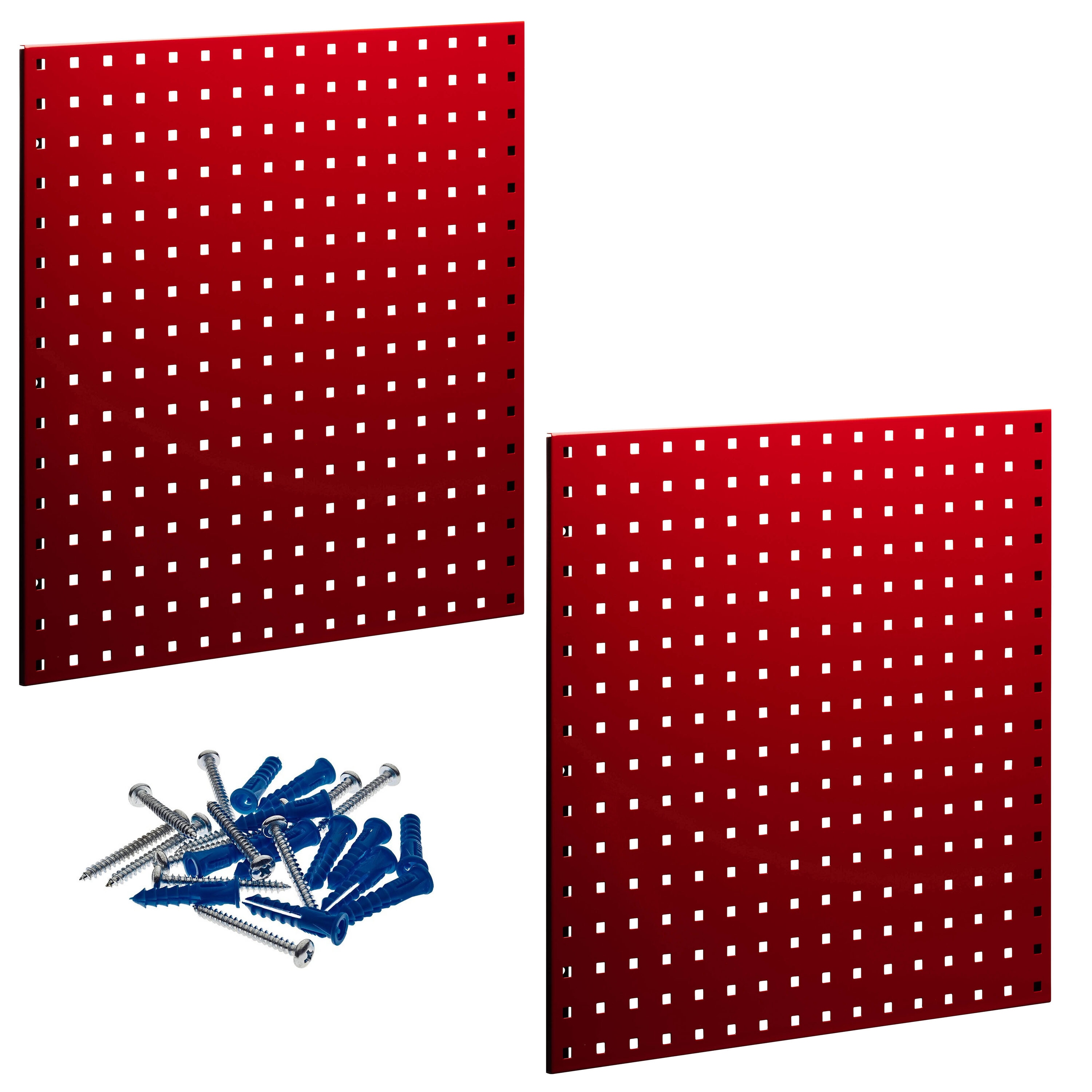 Triton Products LB1-R LocBoard 2 -Piece Steel Pegboard in Red 24-in W x 24-in H