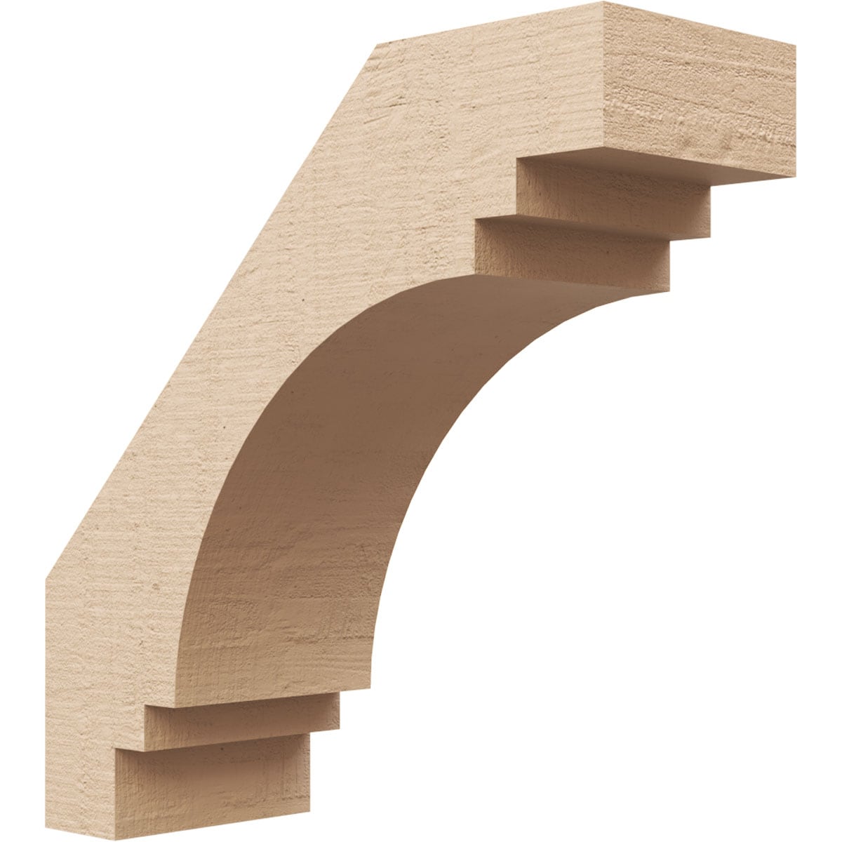 Ekena Millwork BRCUR05X14X14PECRCPR 5-in x 14-in x 14-in Primed Urethane Pescadero Rough Cedar TimberThane Knee Brace