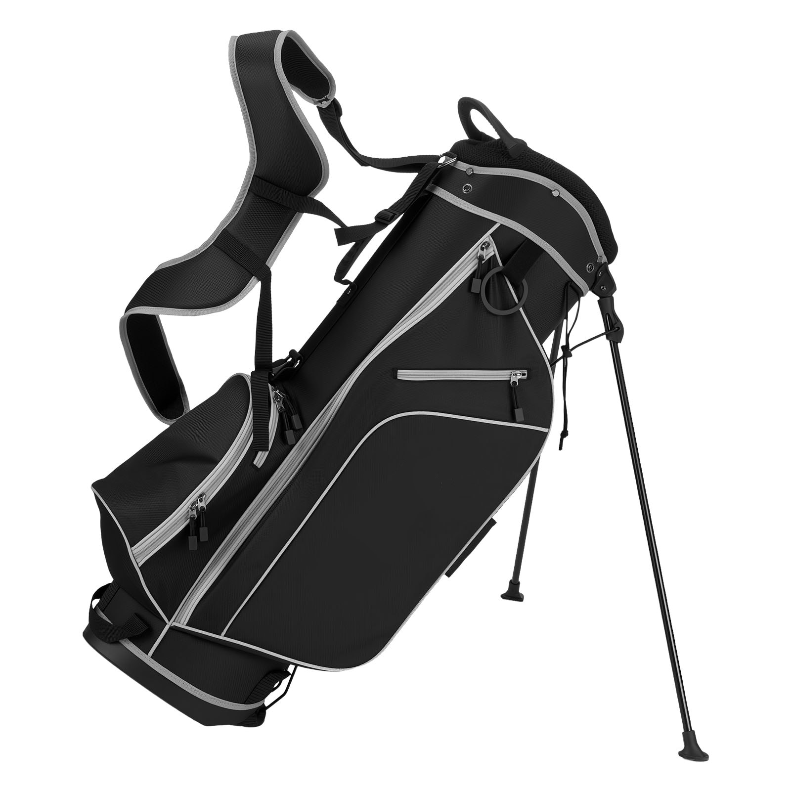 VEVOR SCGEFQGTZ12J08691V0 Golf Club Set  12 Pieces Men's Complete Golf Club Set Right Handed with 460CC #1 Driver  #3 and 5 Fairway Wood  #4 Hybrid  #5/#6/#7/#8/#9/#PW/#SW Irons  L Shaped Putter  Golf Stand Bag  Black
