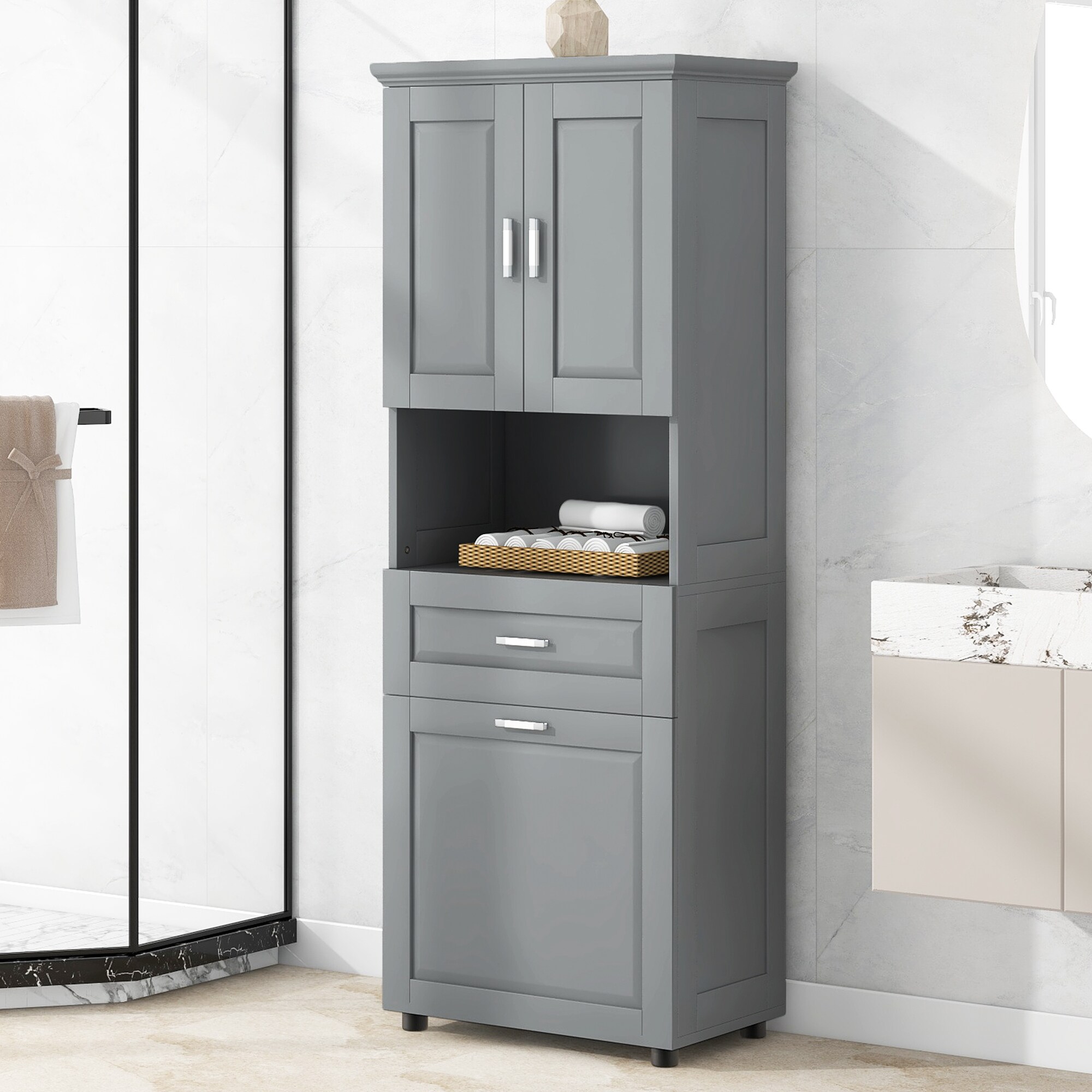 ModernLuxe L3P-WF323481AAE Bathroom-Wall-Cabinets - View #2