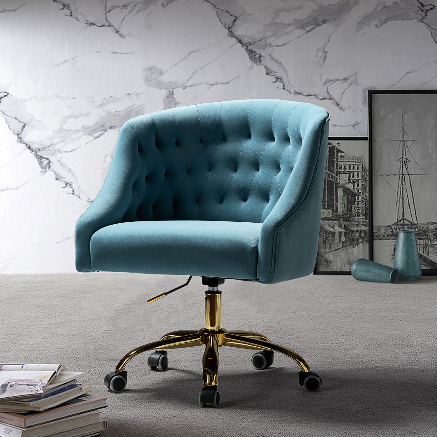 14 Karat Home CHM6030-BLUE Office-Chairs - View #2