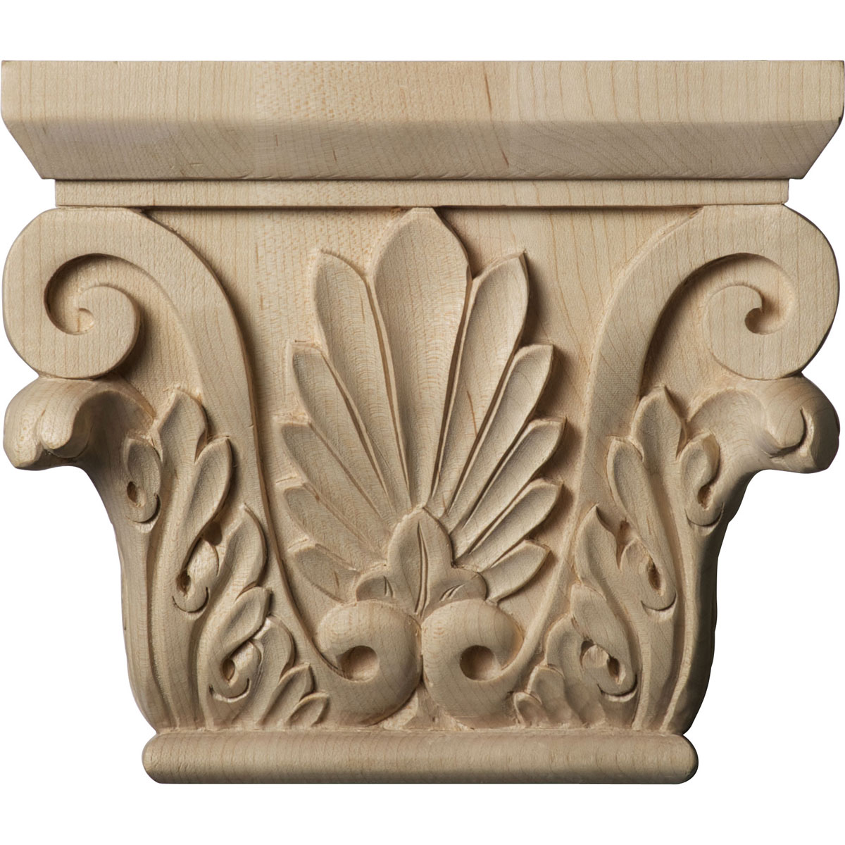 Ekena Millwork CAP06X02X05CHCH Chesterfield 6-1/2-in x 5-5/16-in Cherry Unfinished Capital Entry Door Casing Accent