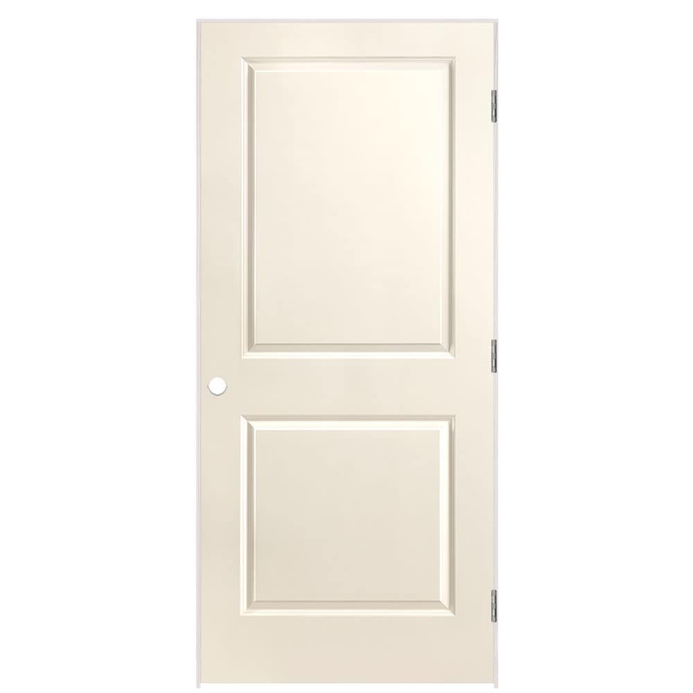 Masonite 1316057 36-in x 80-in Moonglow Solid core 2-panel square Left hand Smooth Prefinished Molded composite Flat Jamb Single Prehung Interior Door