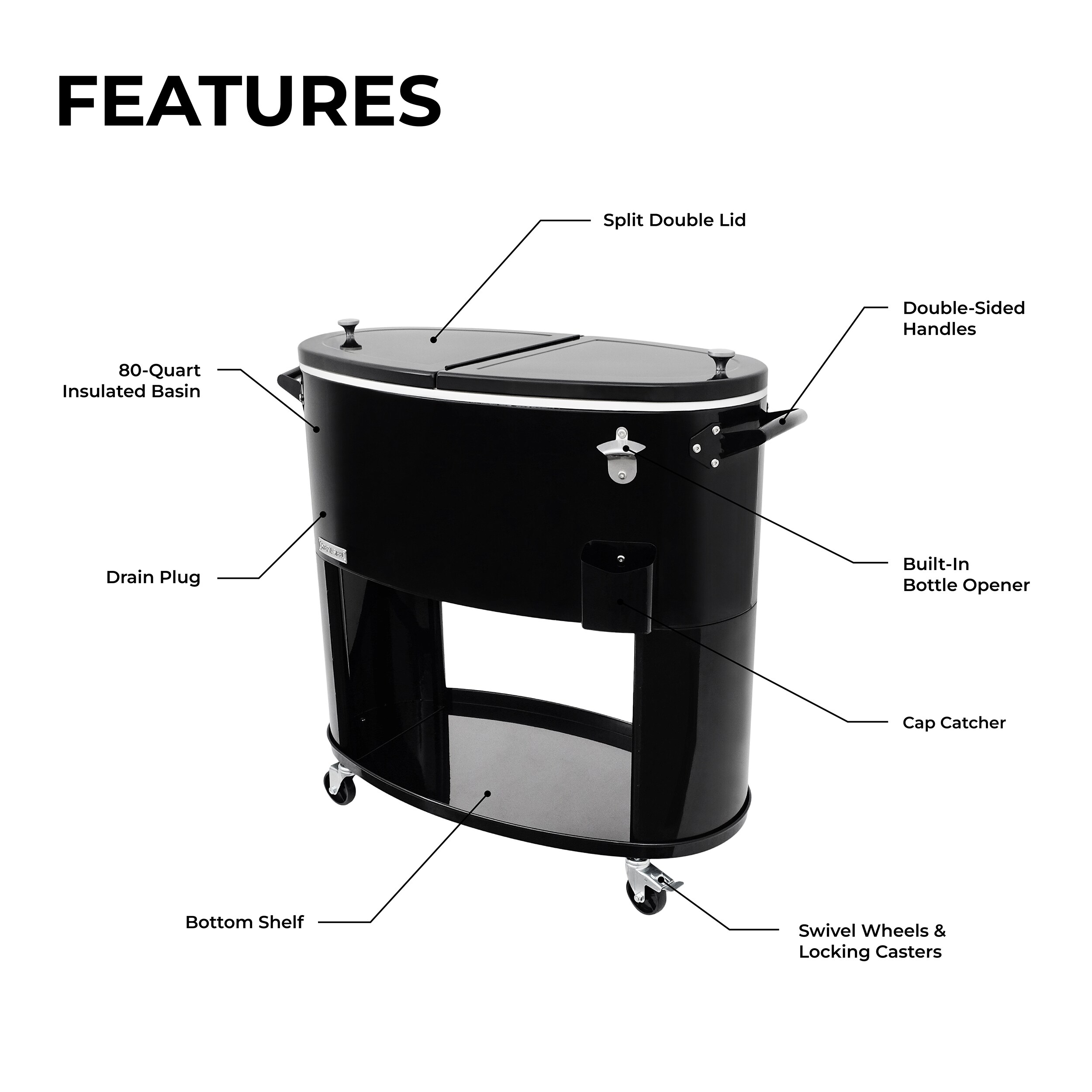 Permasteel PS-207-BK Beverage-Coolers - View #2