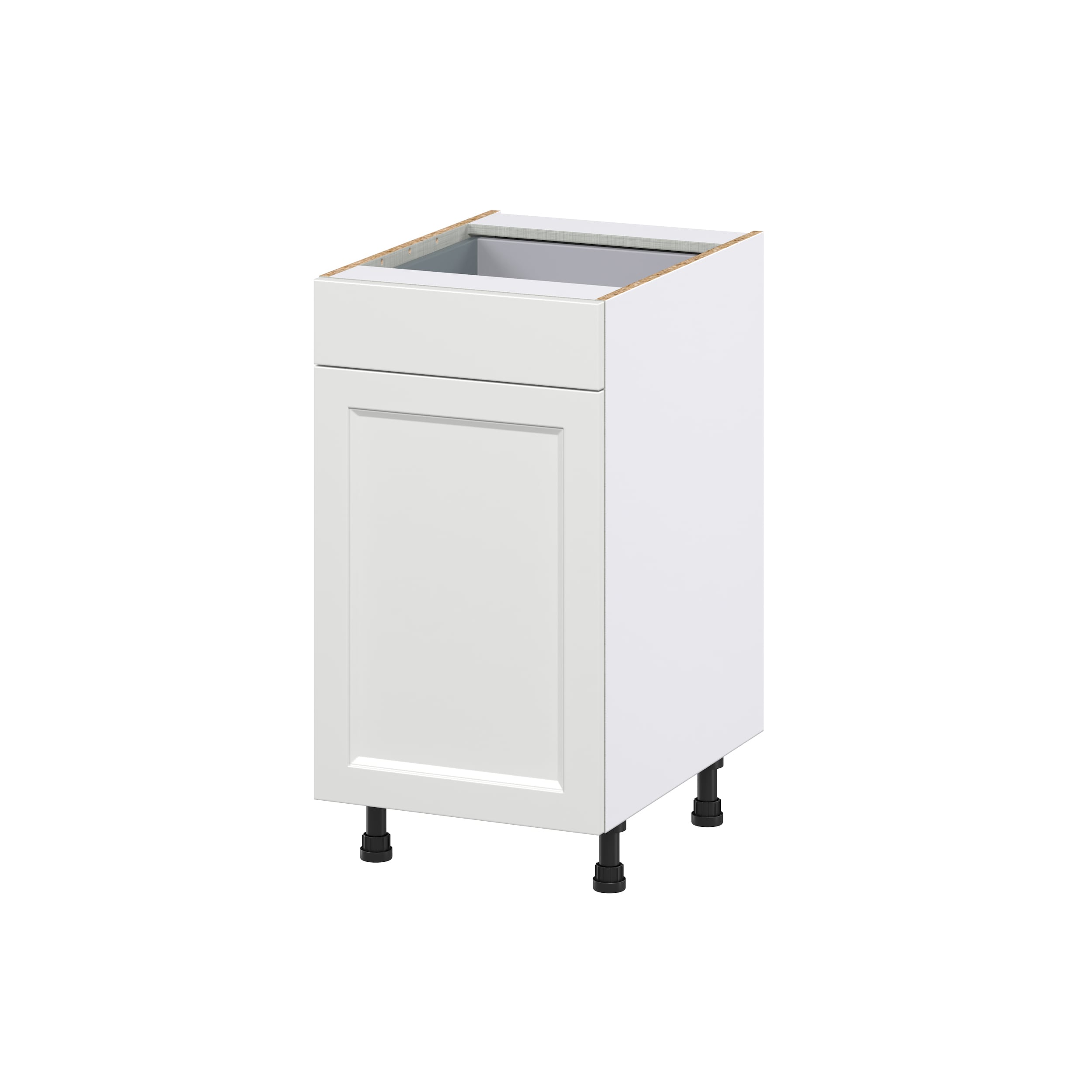 Hugo&Borg Riviera 18-in W x 34.5-in H x 24-in D Bright White 1-Drawer Pull-out Cabinet Base Fully Assembled Cabinet (Recessed Panel Style)