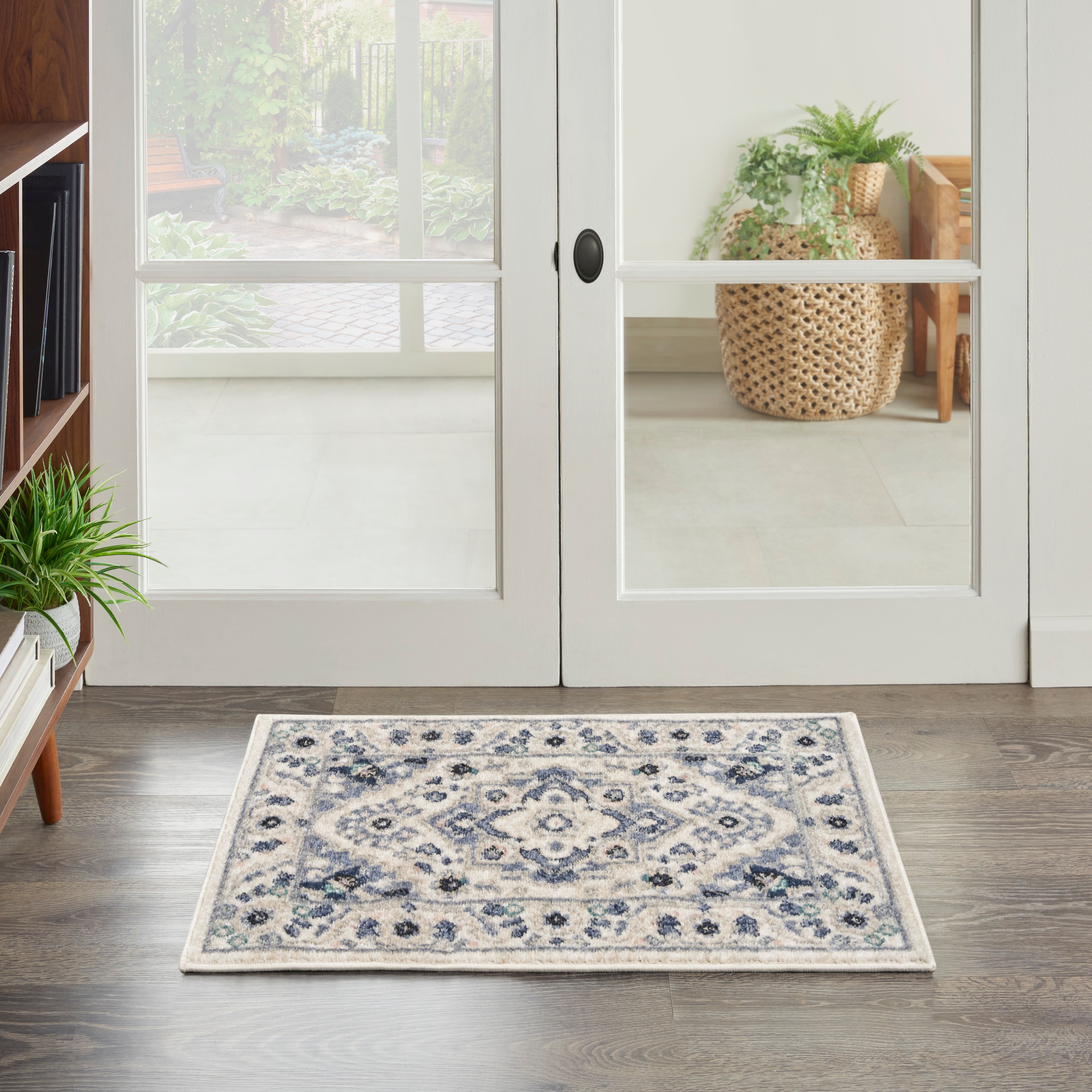 Nourison 099446018991 Passion 2 x 3 (ft) Loomed Polypropylene Ivory/Grey Rectangular Indoor Medallion Bohemian/Eclectic Area rug