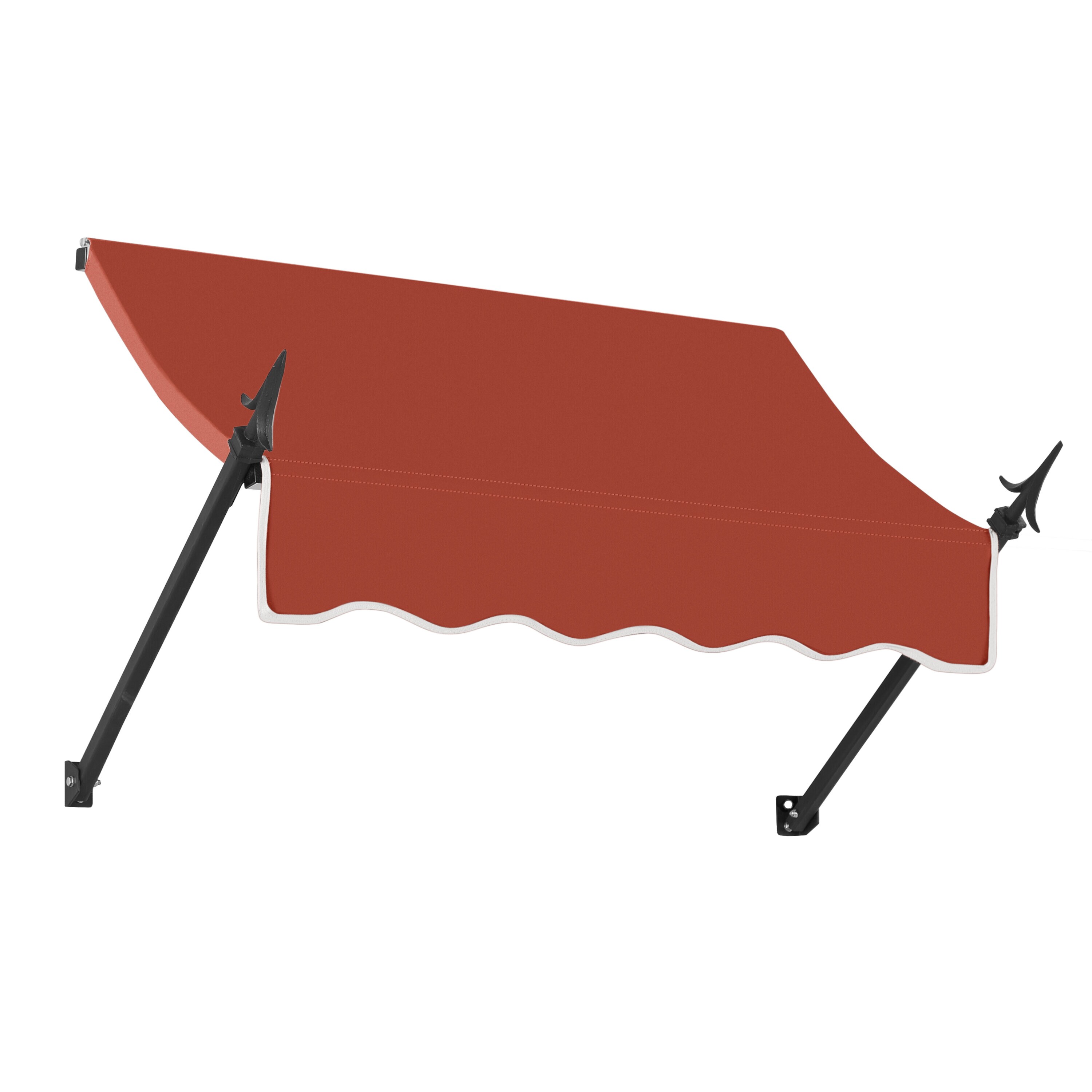 Awntech NO21-L-4TER New Orleans 52.5-in Wide x 16-in Projection x 24-in Height Fabric Terracotta Solid Fixed Window/Door Awning