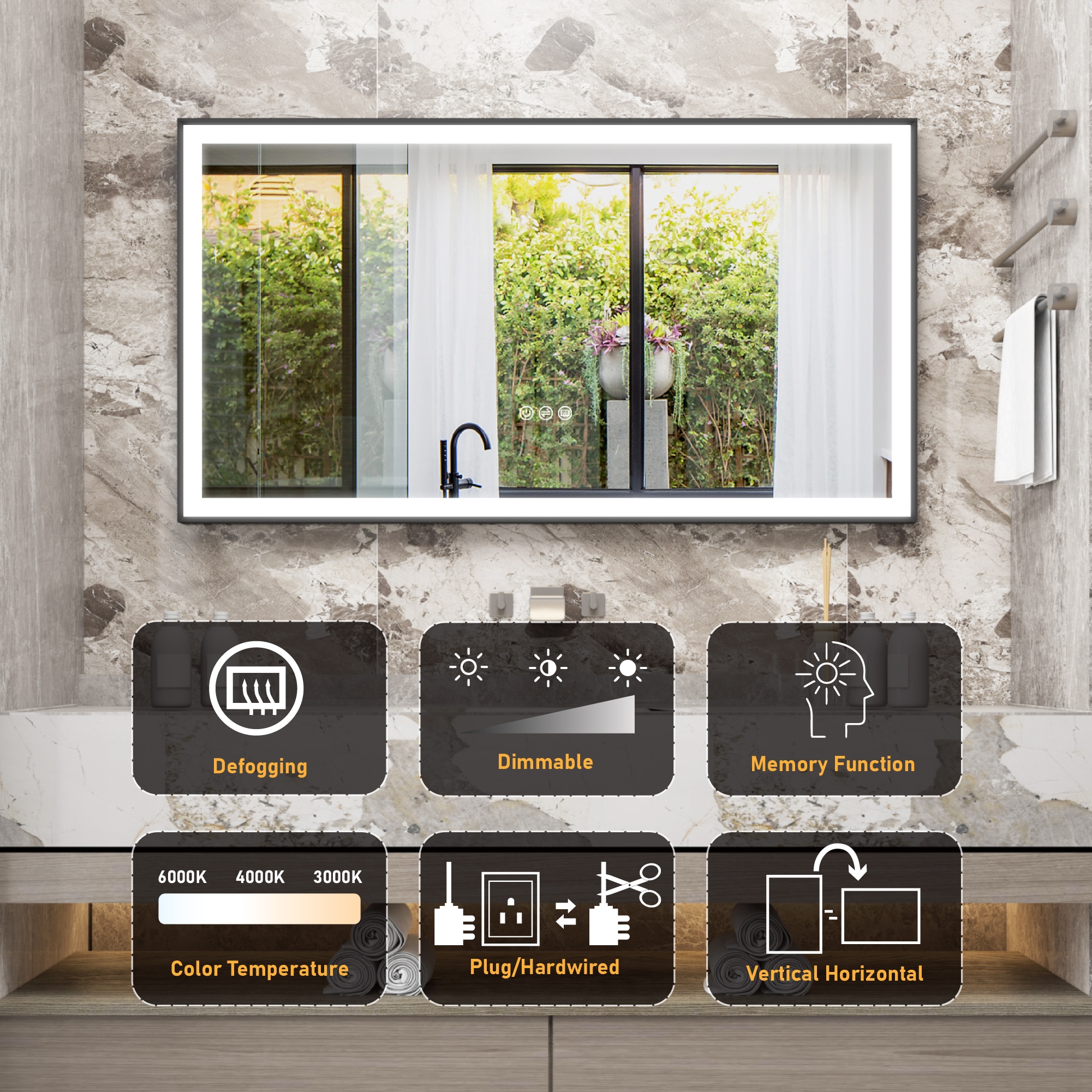 Forclover FLW-ER5530B Framed-Bath-Mirrors - View #7