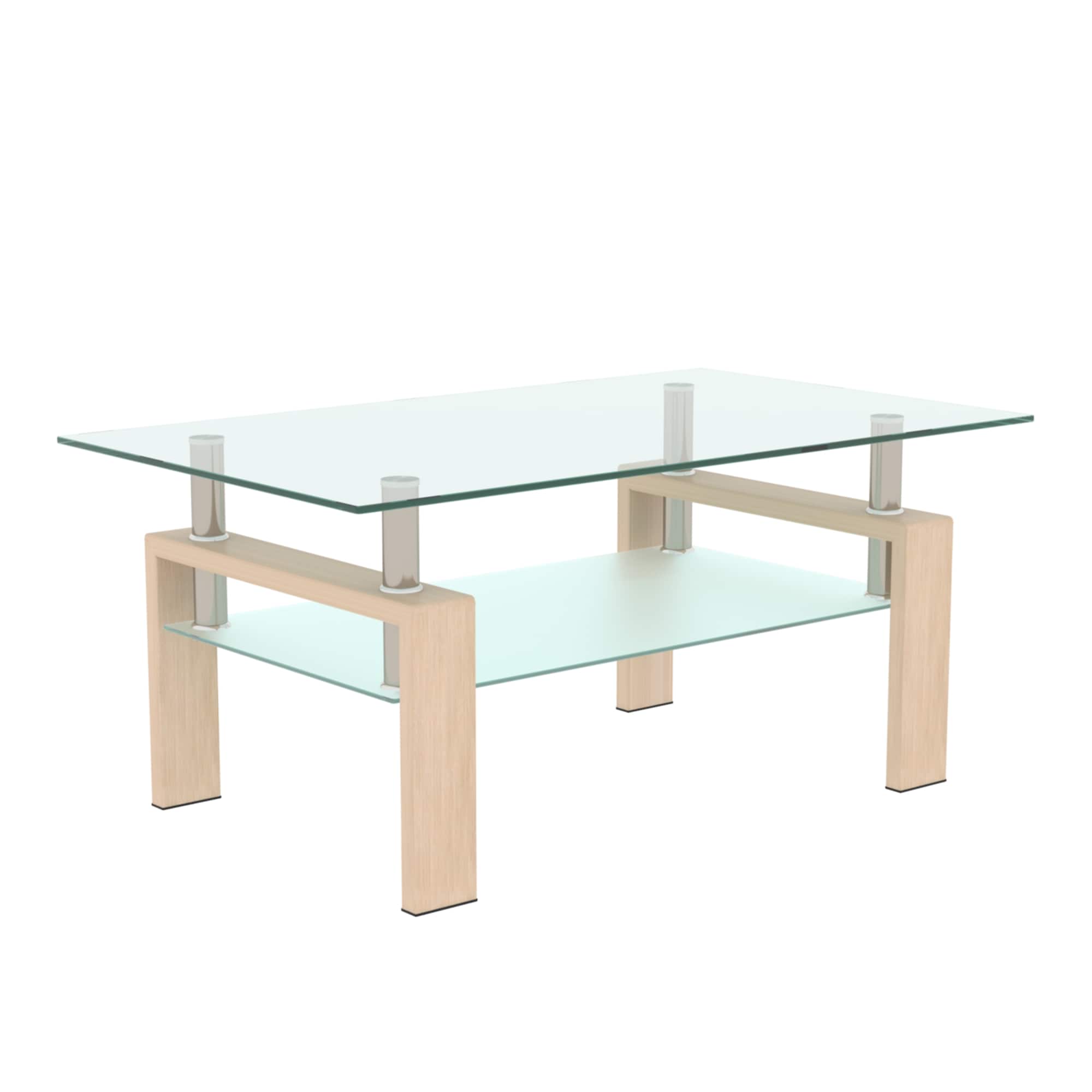 Siavonce XH82241 Transparent Glass Modern Coffee Table