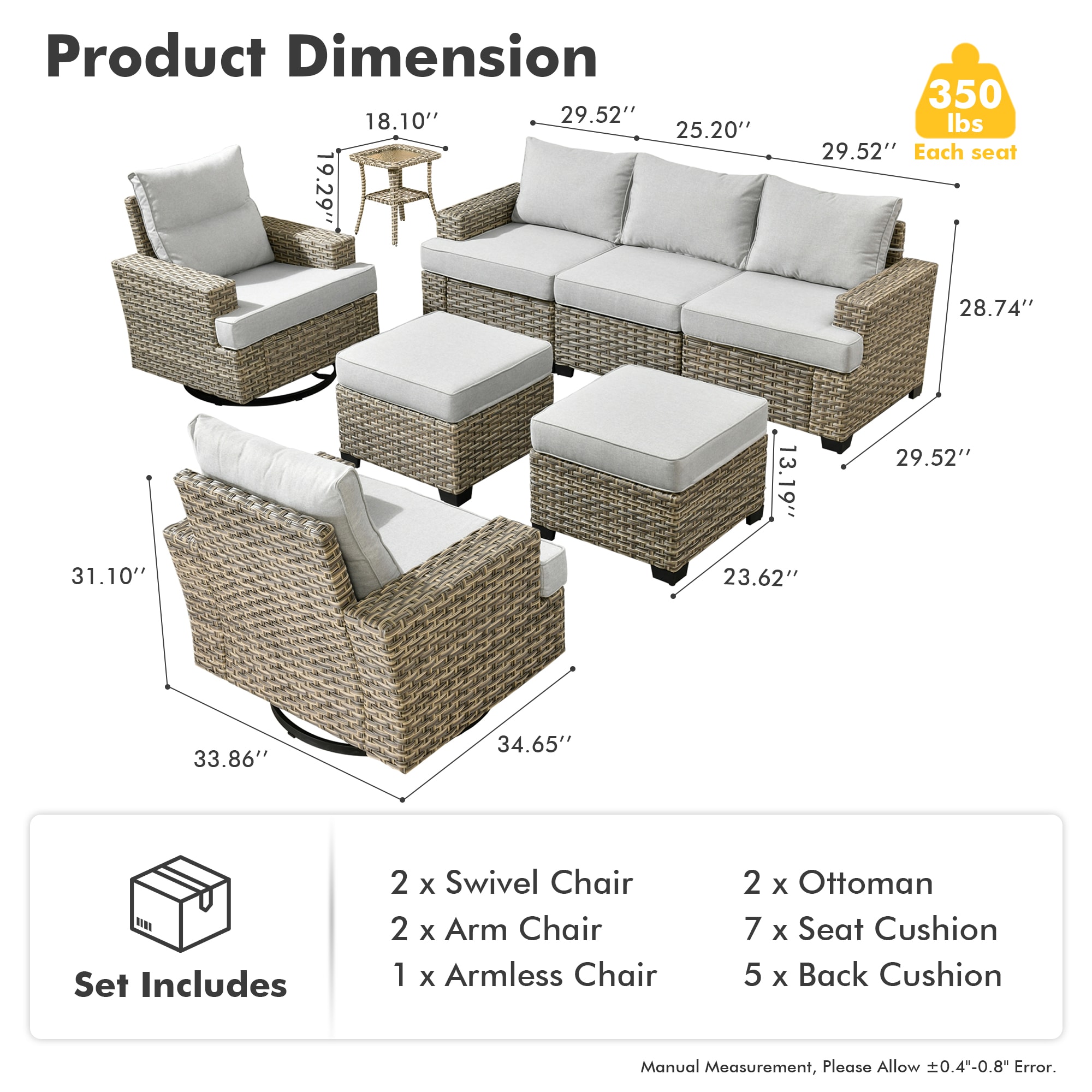 Ovios TS408Y Patio-Conversation-Sets - View #8