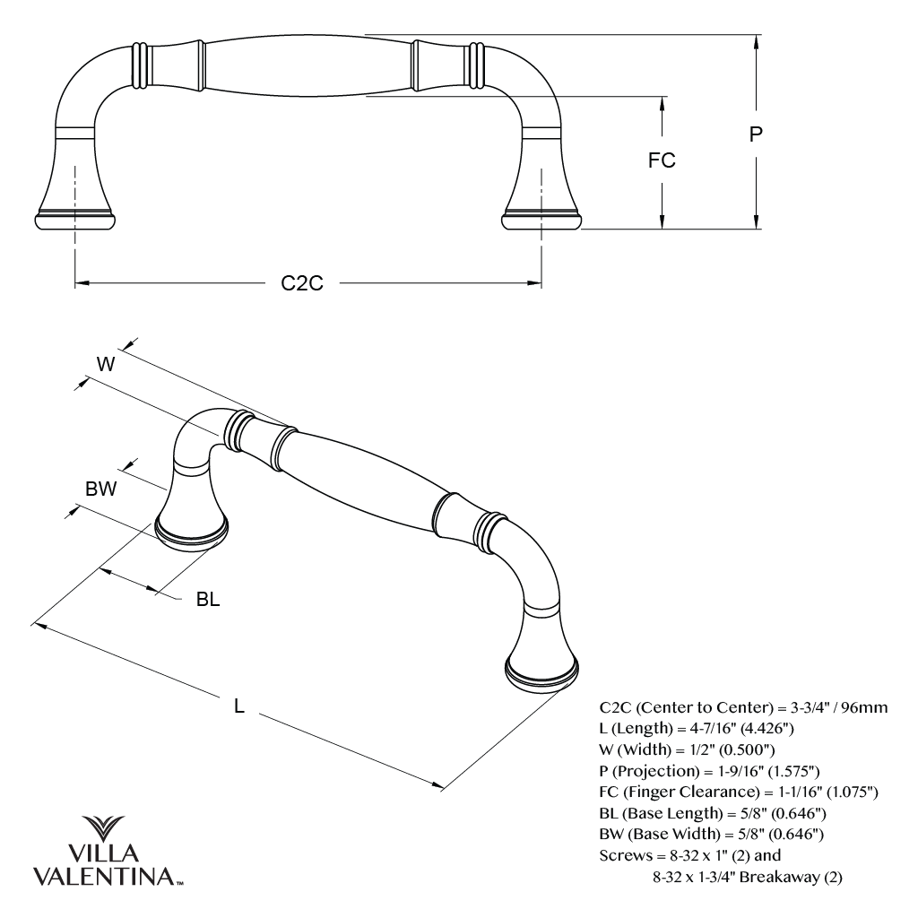 Villa Valentina VV896MB Cabinet-Pulls - View #8