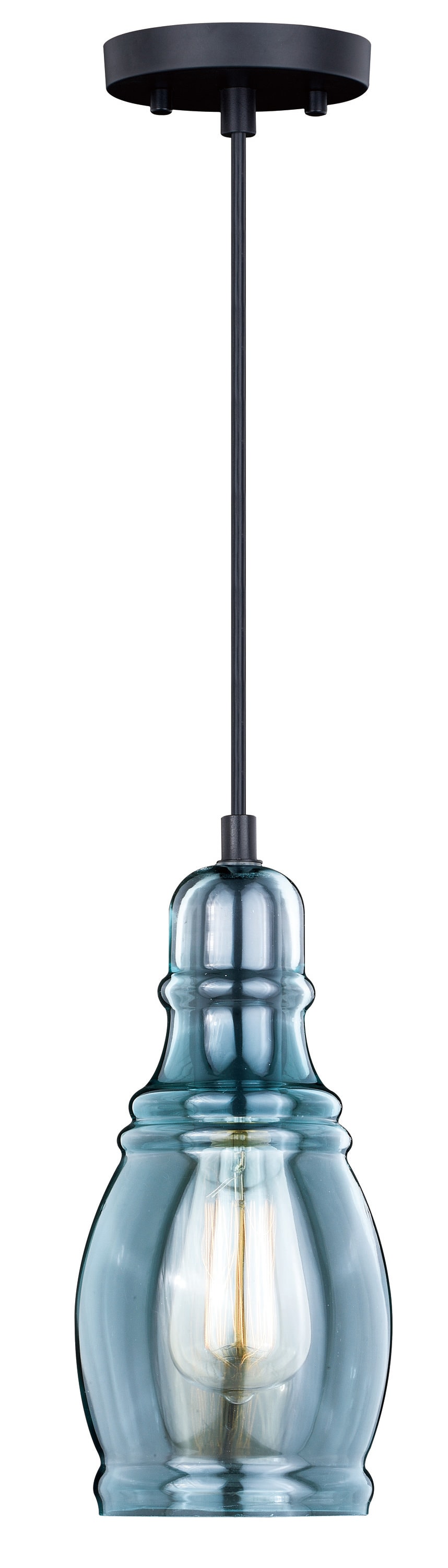 Cascadia P0247 Millie 1 -Light Oil Rubbed Bronze Farmhouse Tinted glass Jar Mini Hanging Pendant light