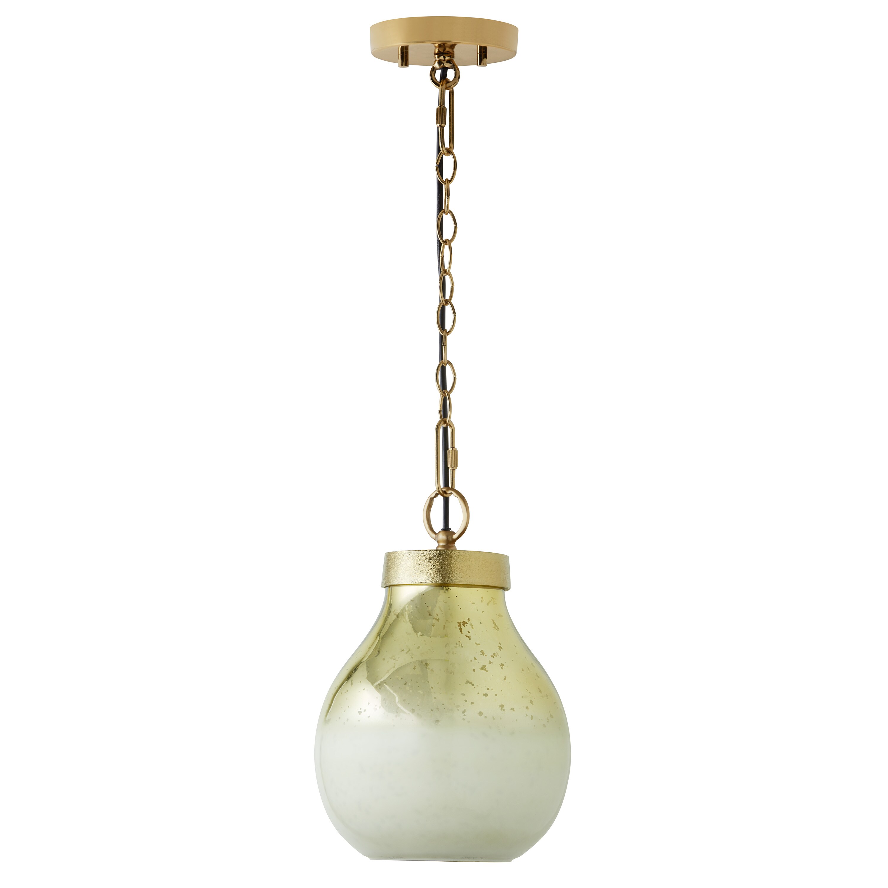 Gold and Cream Ombre Mercury Glass Bell Pendant Light