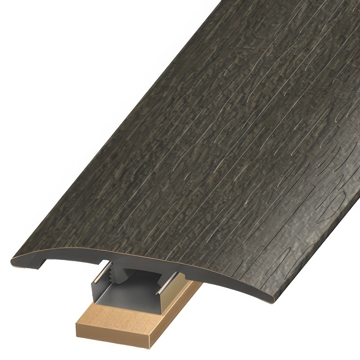 Versatrim SLT-111543 Pop MaxCore Lucida Pop MaxCore-Obsidian 0.25-in T x 2-in W x 94-in L PVC 3-in-1 T-moulding/Reducer/Endcap