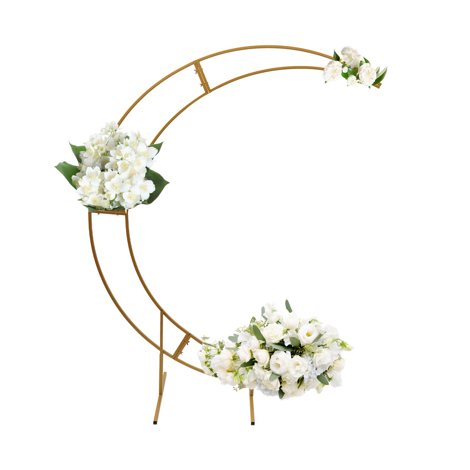 CNCEST YLJHJ7T3WDZJ8 1.96-ft W x 7-ft H Arched Romantic Gold Crescent Moon for Wedding Party Steel Garden Arbor