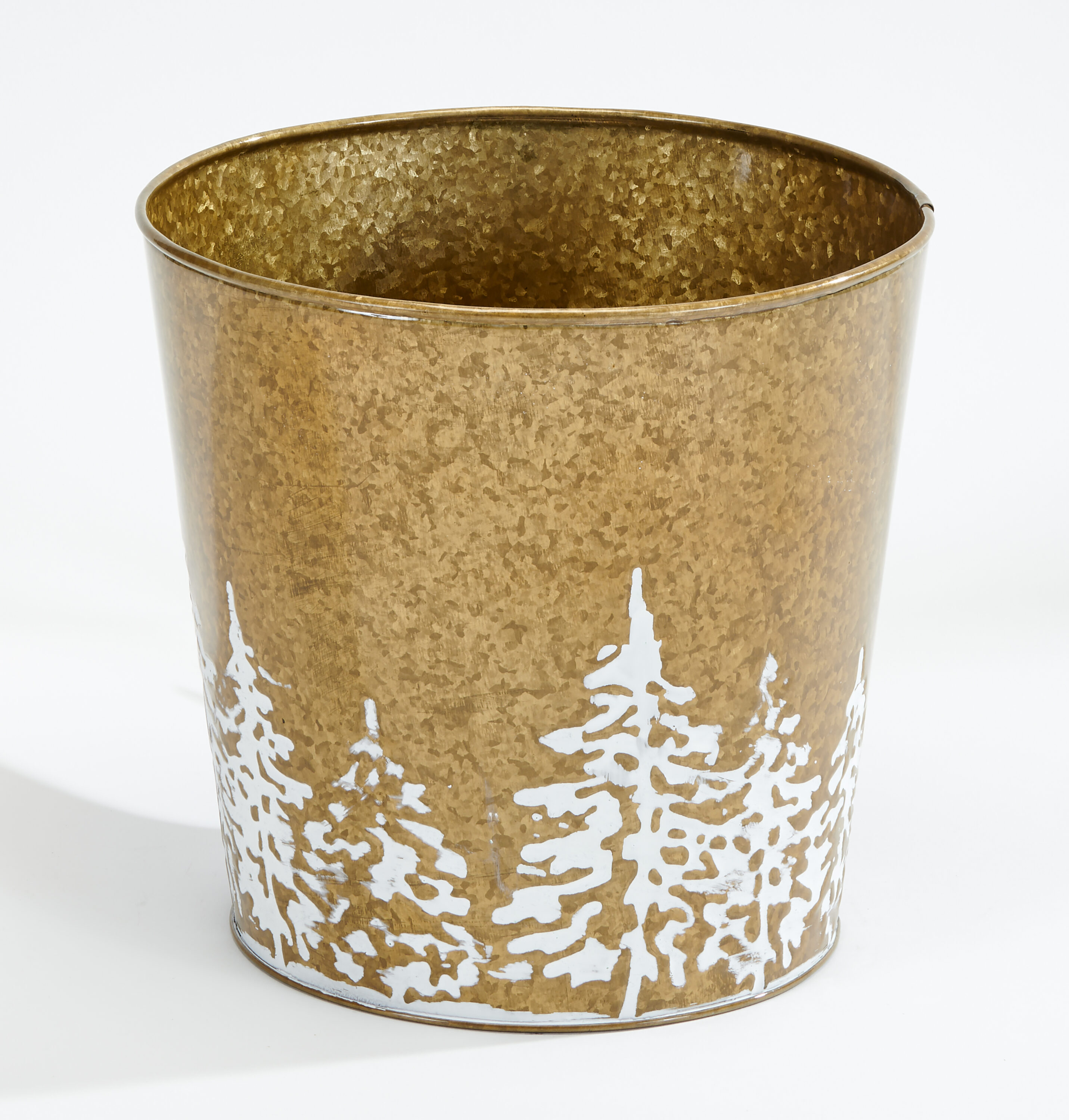 Worth Imports 2860GOB 2 -Pack Round 9.5-in W x 9.25-in H x 9.5-in D Gold Metal Indoor/Outdoor Planter