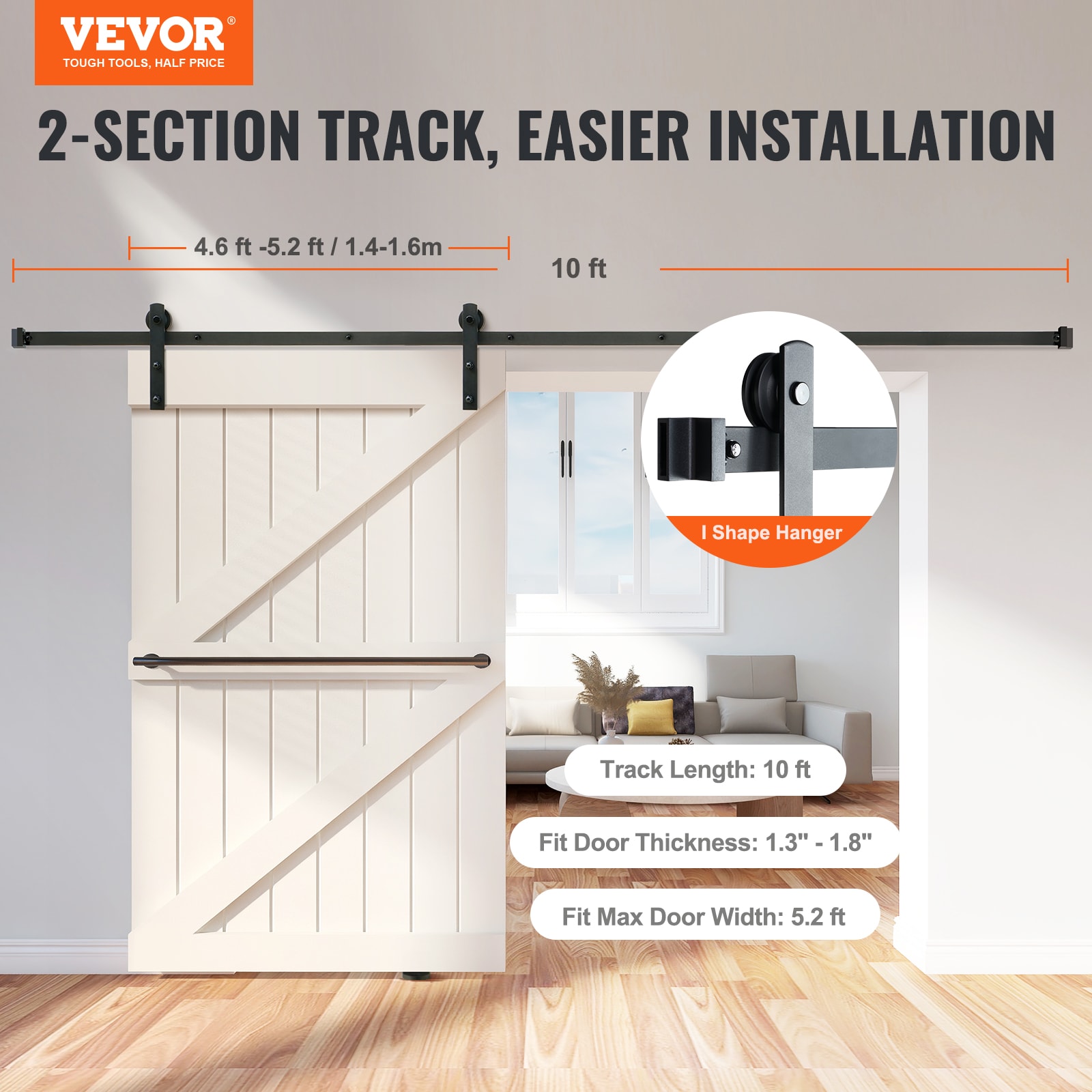 VEVOR GCYMWJTJHS10TVCHEV0 Barn-Door-Roller-Kits - View #3