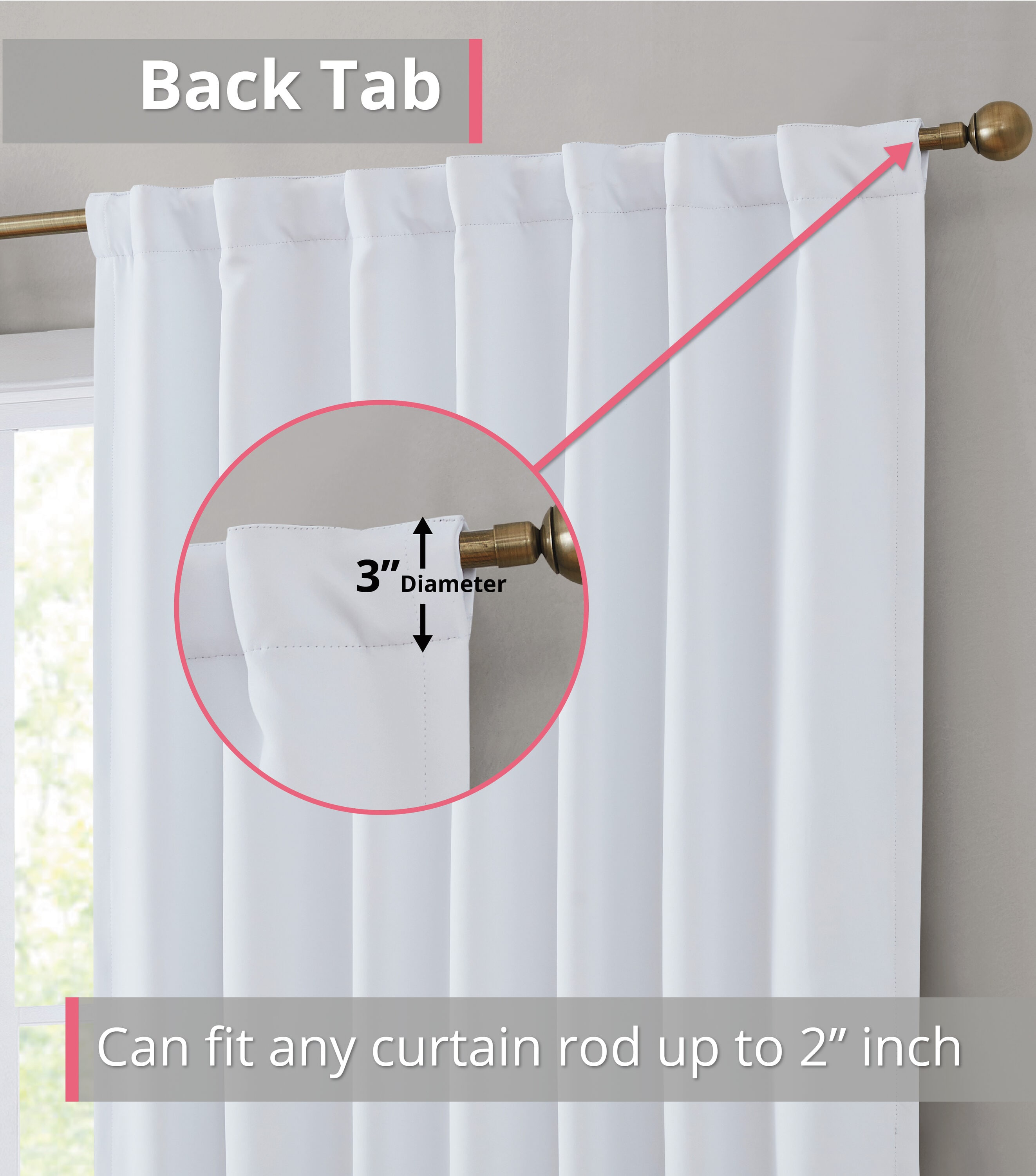 HLC.me HMLTN-BTRP-WHT42X84 curtains - View #2