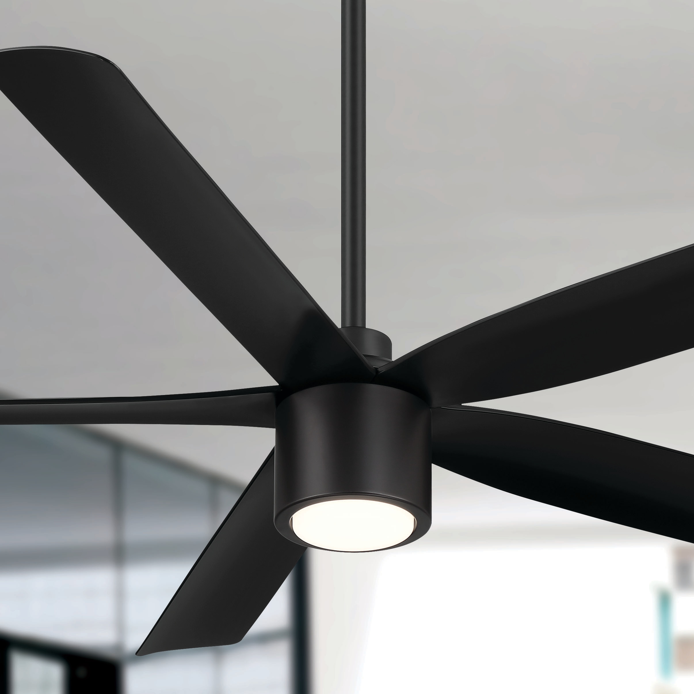 Arranmore Lighting & Fans AR-5001MB-60LK RAVIAN 60-in Outdoor Matte Black with Matte Blades Ceiling Fan With Light - Remote Included ( 5 -Blade )