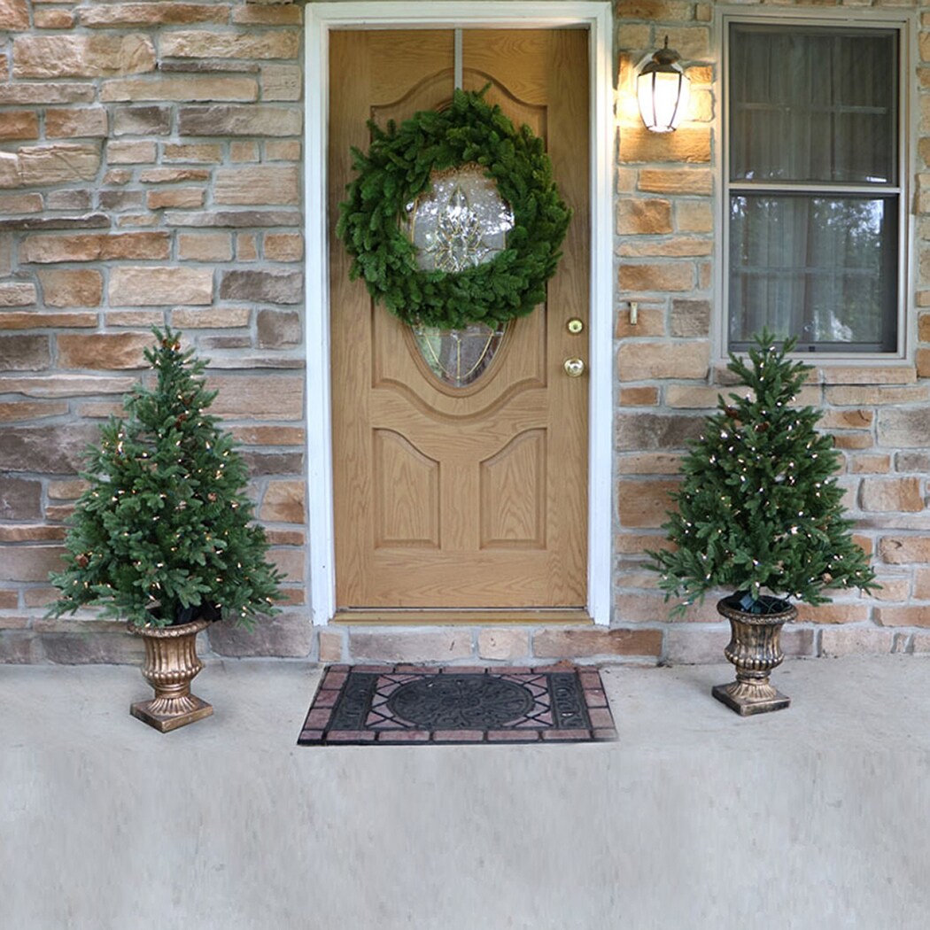 Noble Fir 4' Potted Christmas Tree with LED Lights